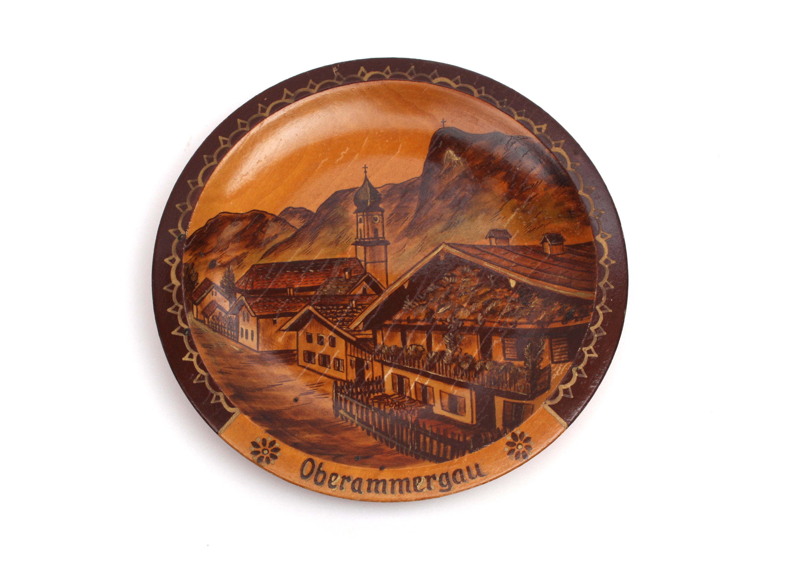Vintage Hand-Carved German Wood Plates