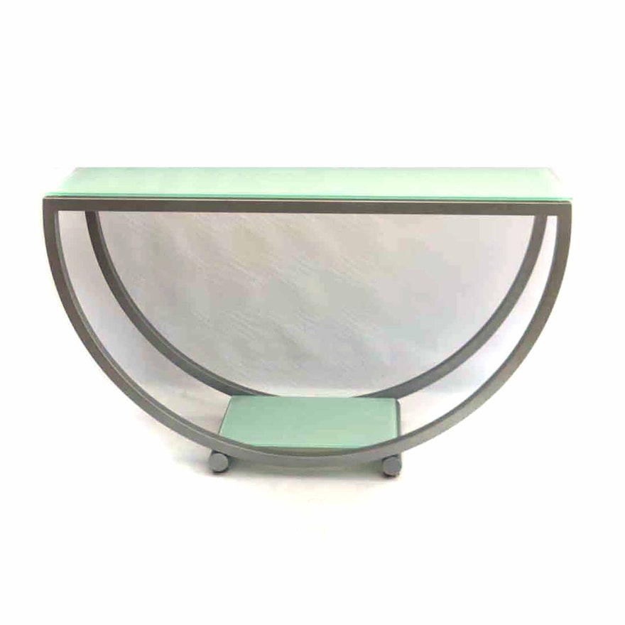 Deco Revival Style Glass Console Table