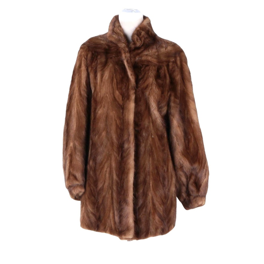 Brown Pawed Mink Fur Coat