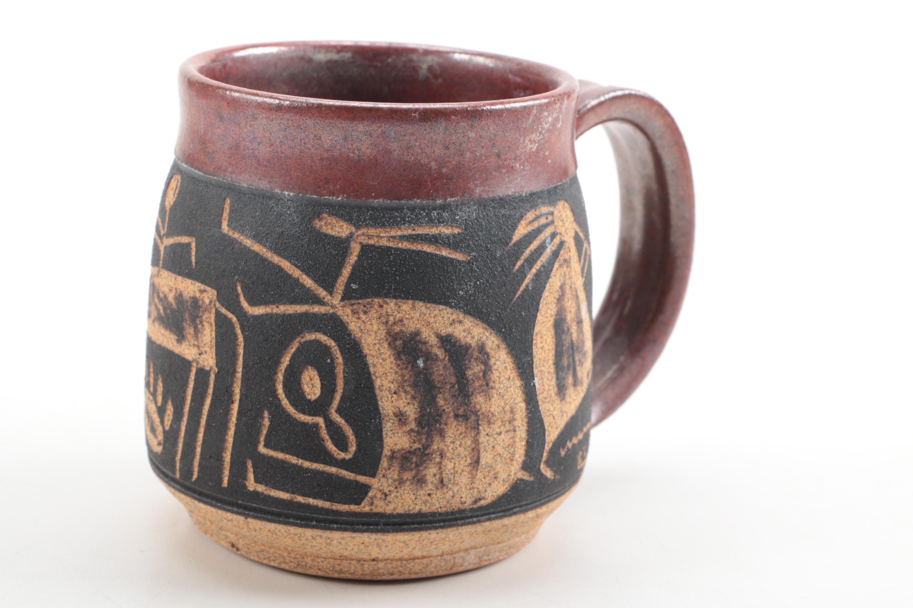 Dick Masterson Hand Thrown Stoneware Mugs and Table Set