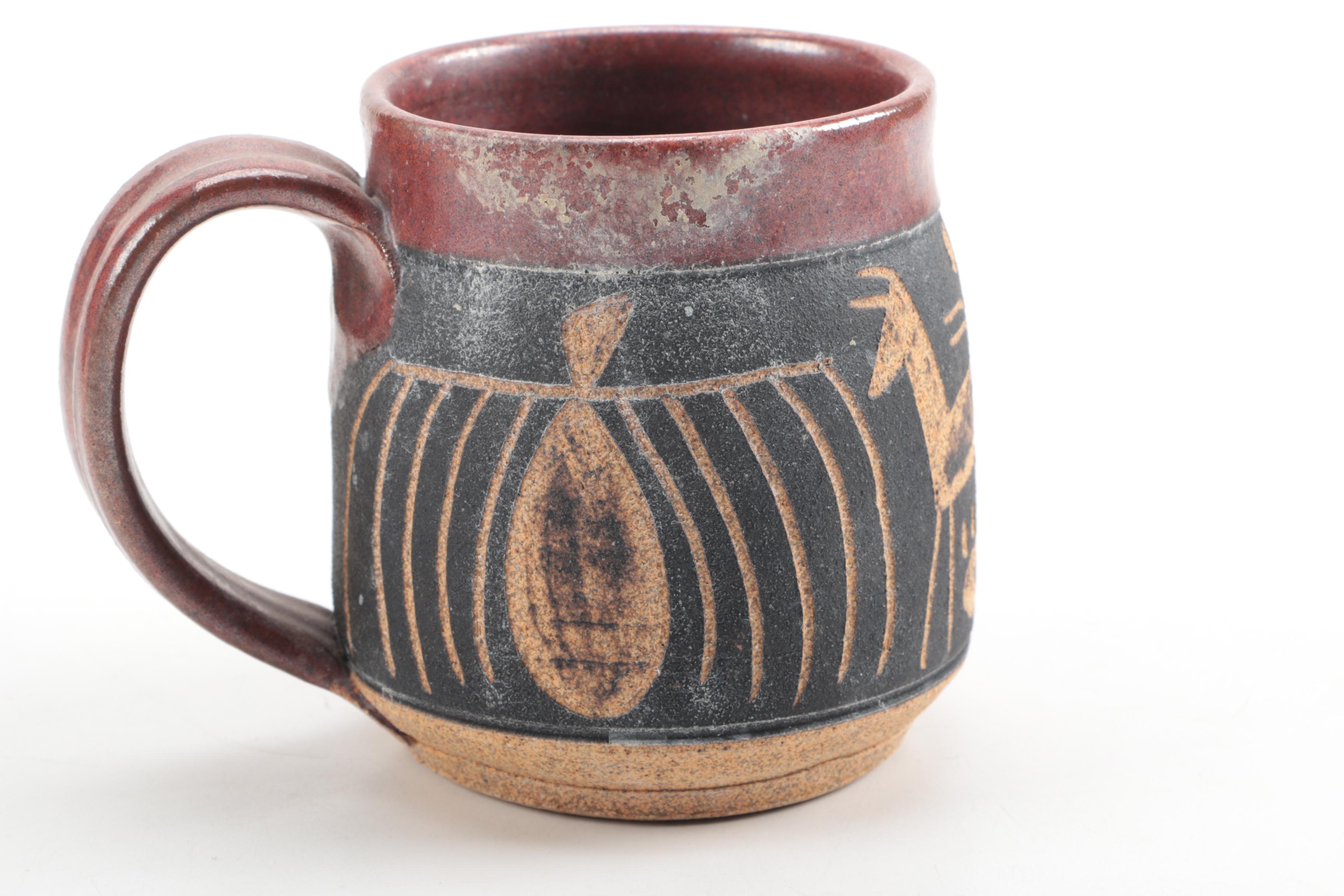 Dick Masterson Hand Thrown Stoneware Mugs and Table Set