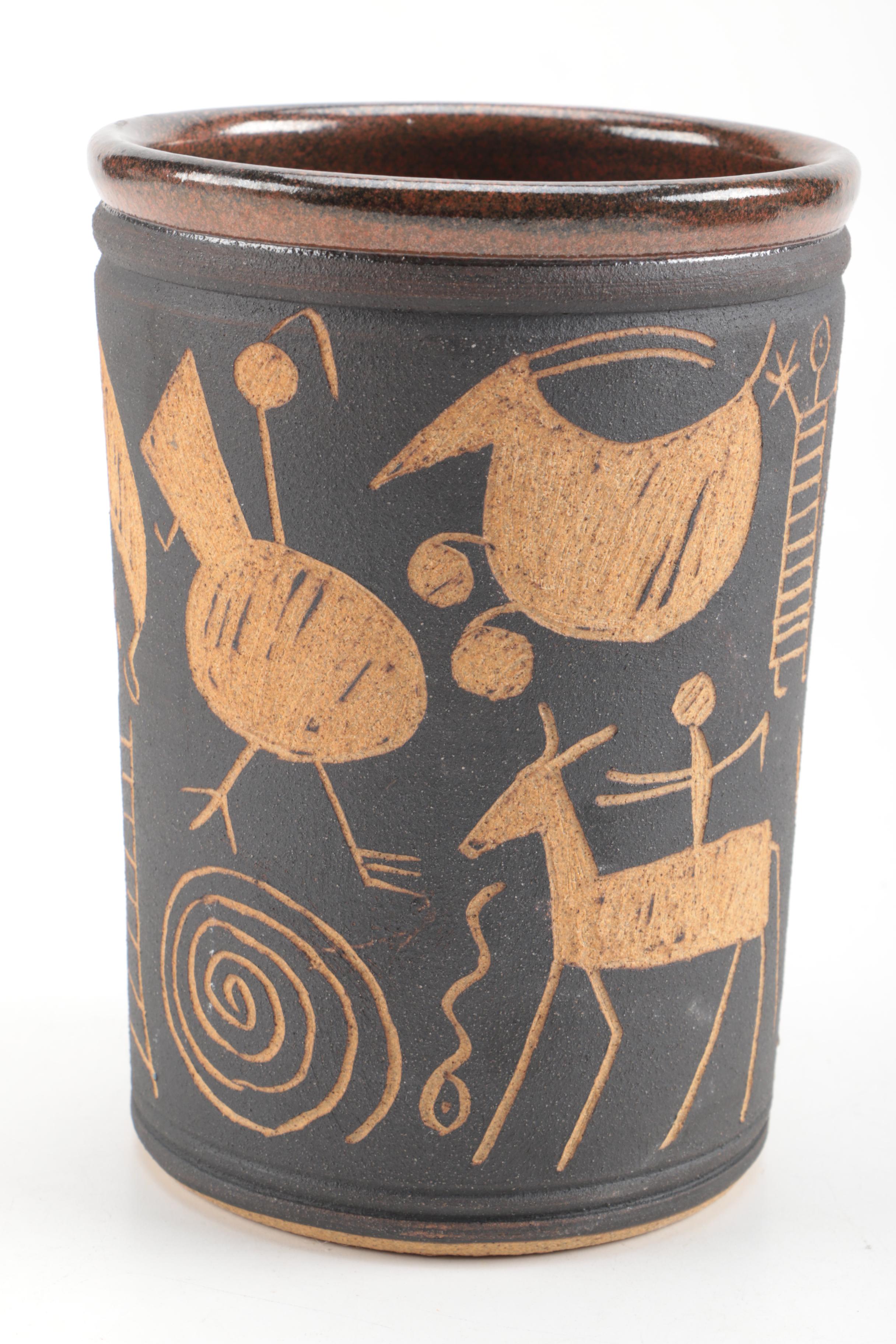 Dick Masterson Hand Thrown Stoneware Mugs and Table Set