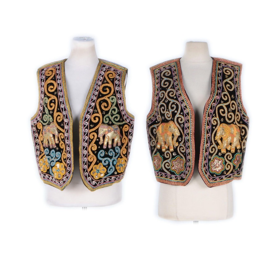 Carol Horn Workshop Sequin Embroidered Vests