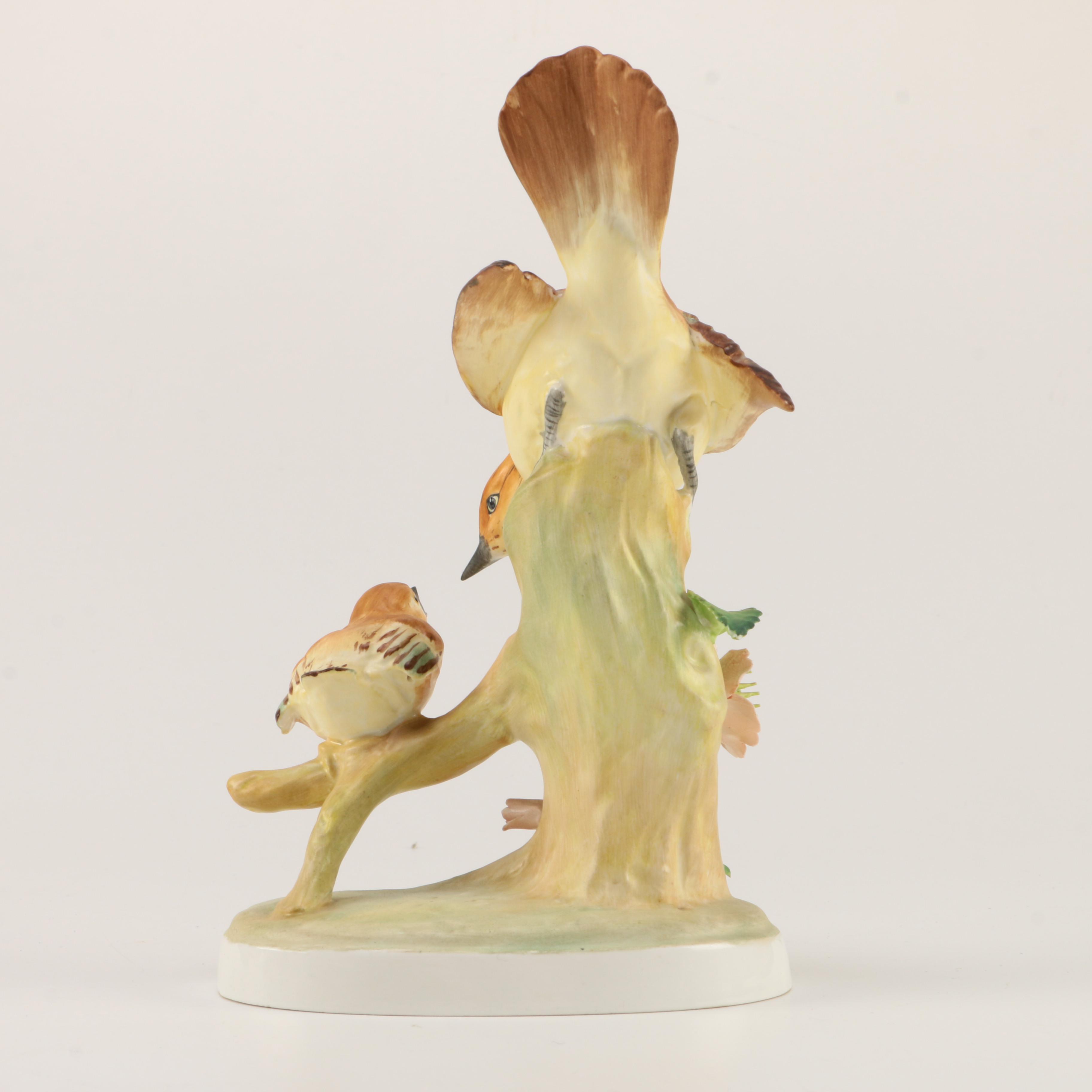Crown Staffordshire "Flycatcher" Porcelain Birds Figurine