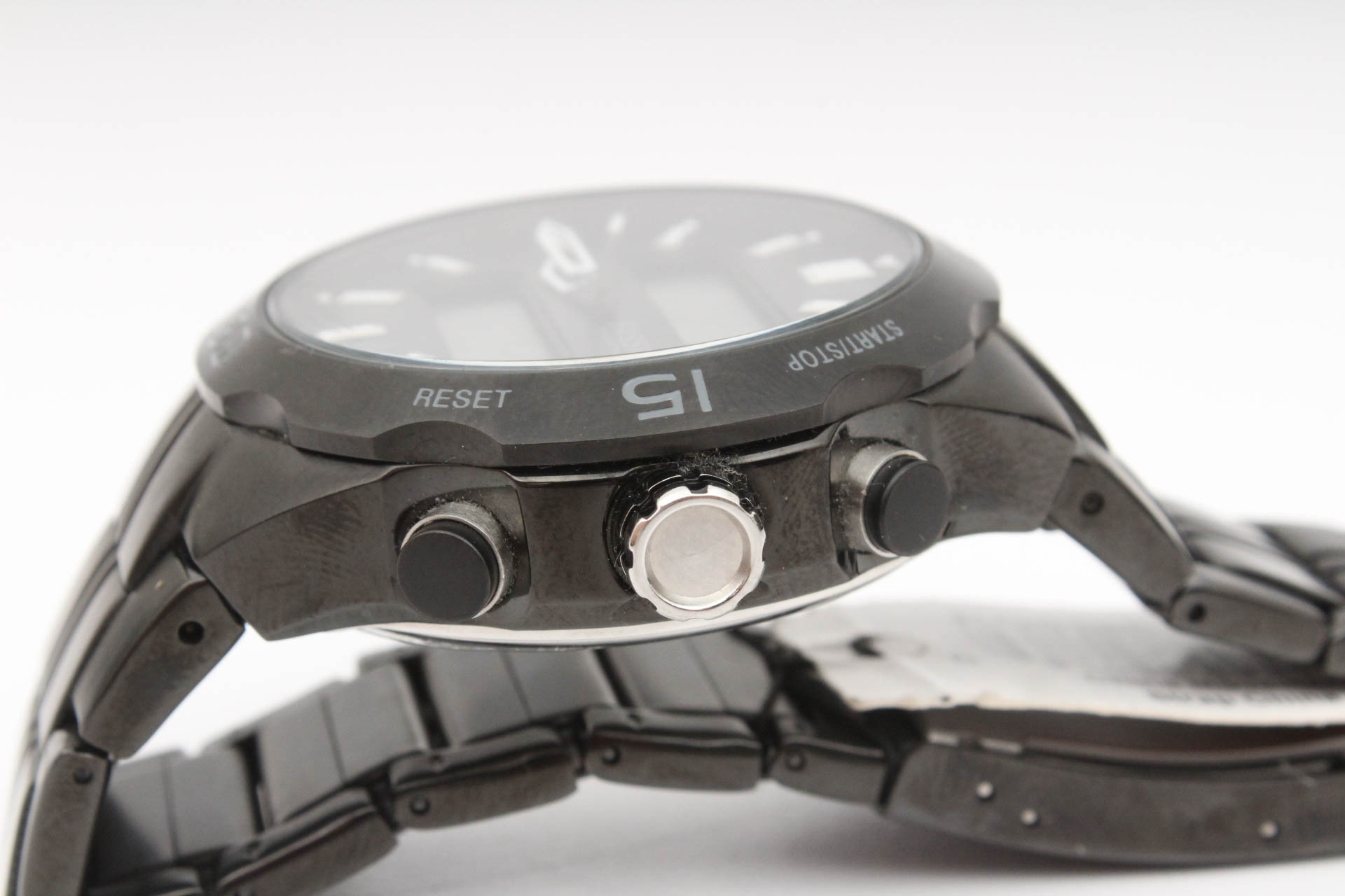 Fossil Black Stainless Steel Bracelet Black Analog-Digital Dial Watch