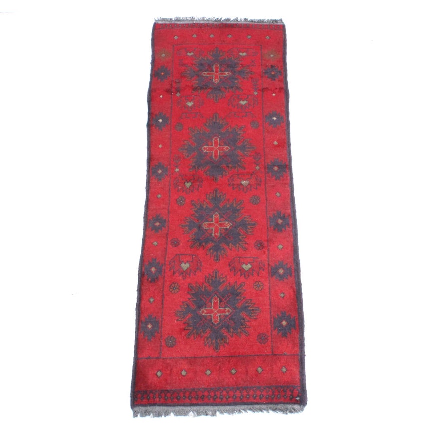 Hand-Knotted Afghani Turkmen Carpet Runner