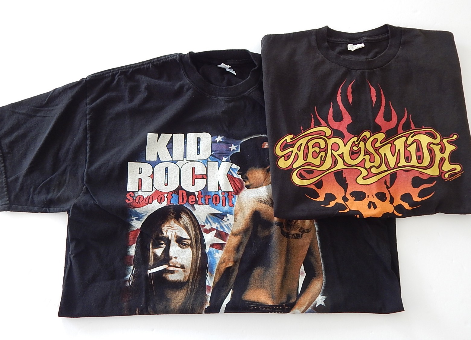 Vintage Rock Band TShirts with Kid Rock and Aerosmith