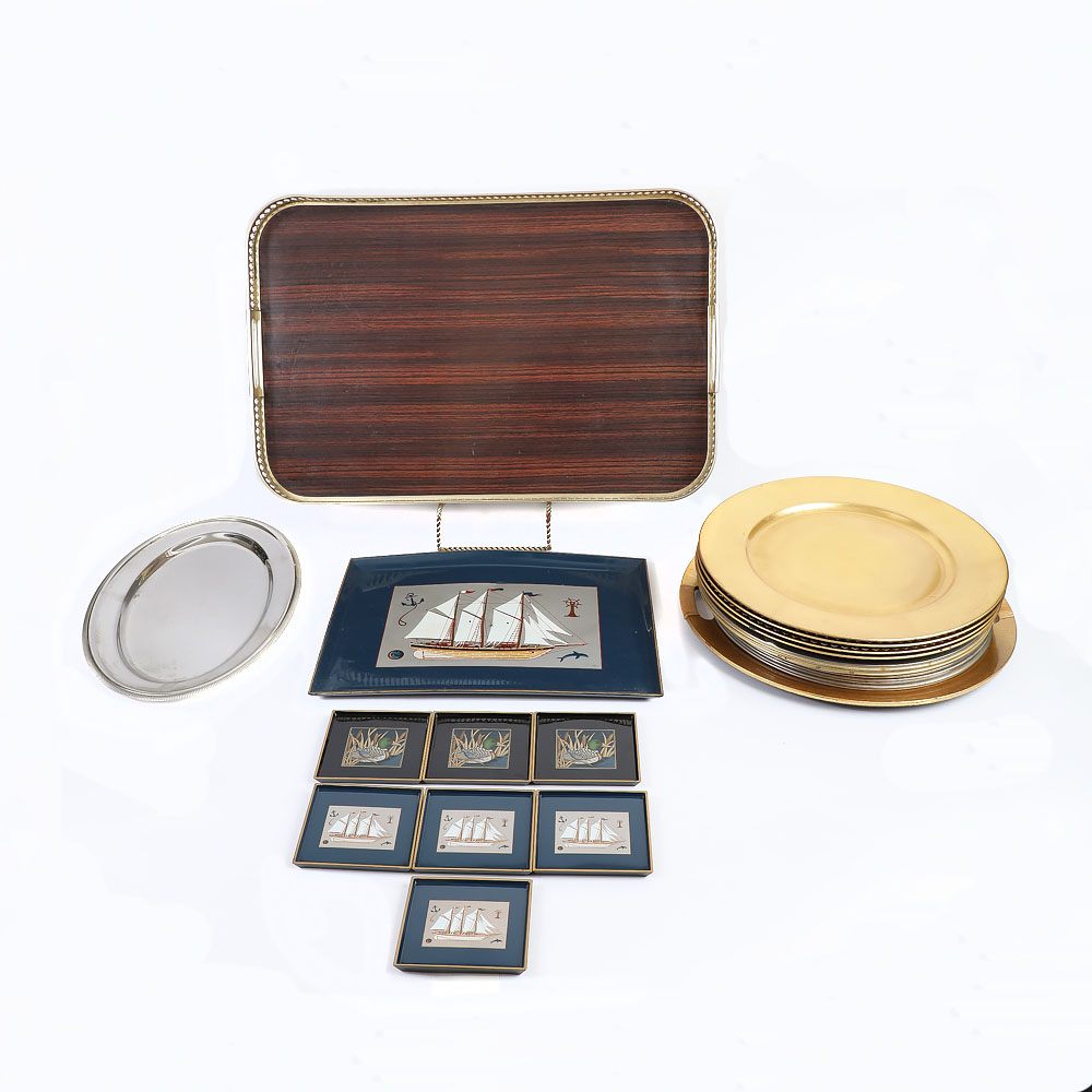 Assortment of Chargers and Tray