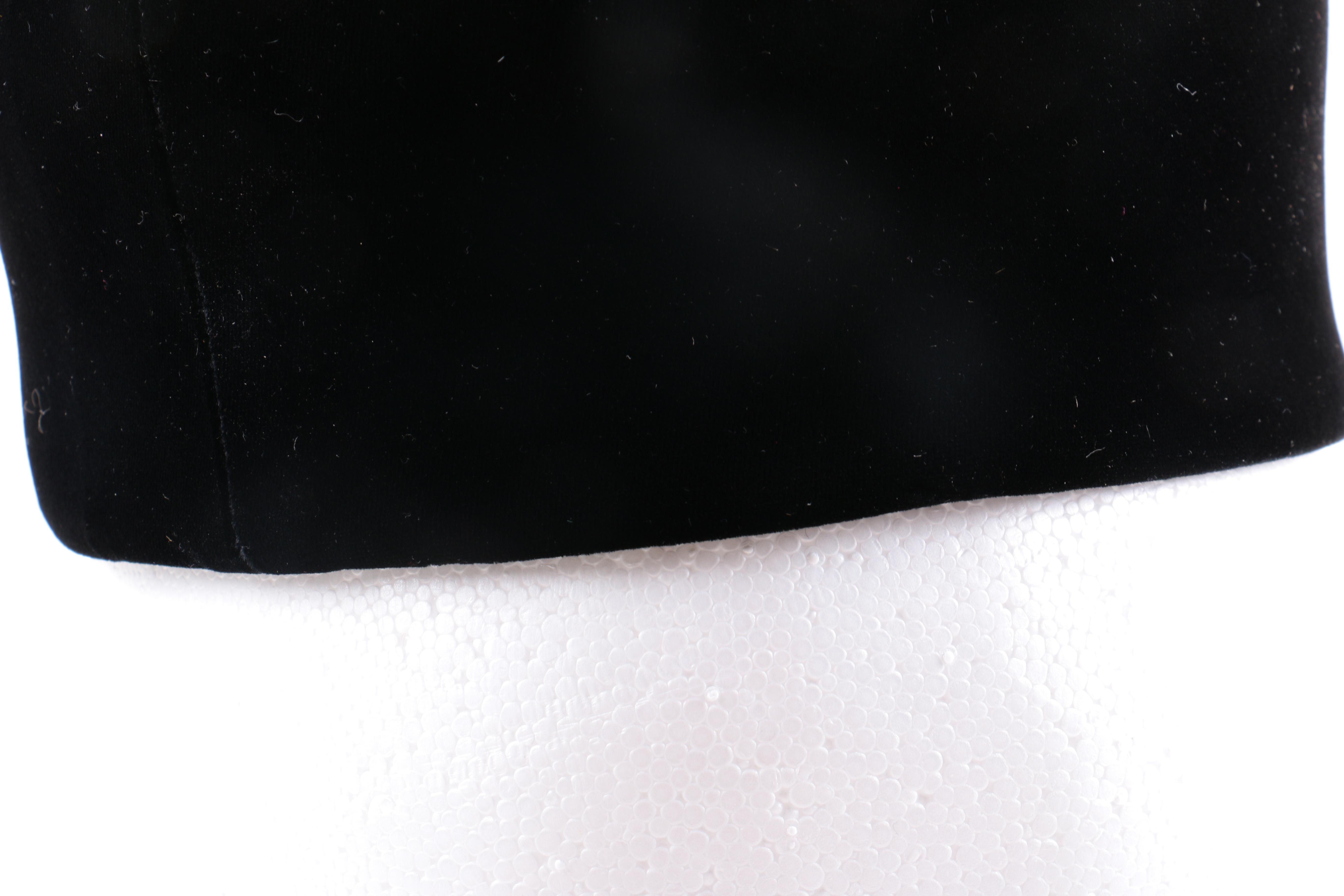 Vintage Black Pillbox Hat by Mr. John