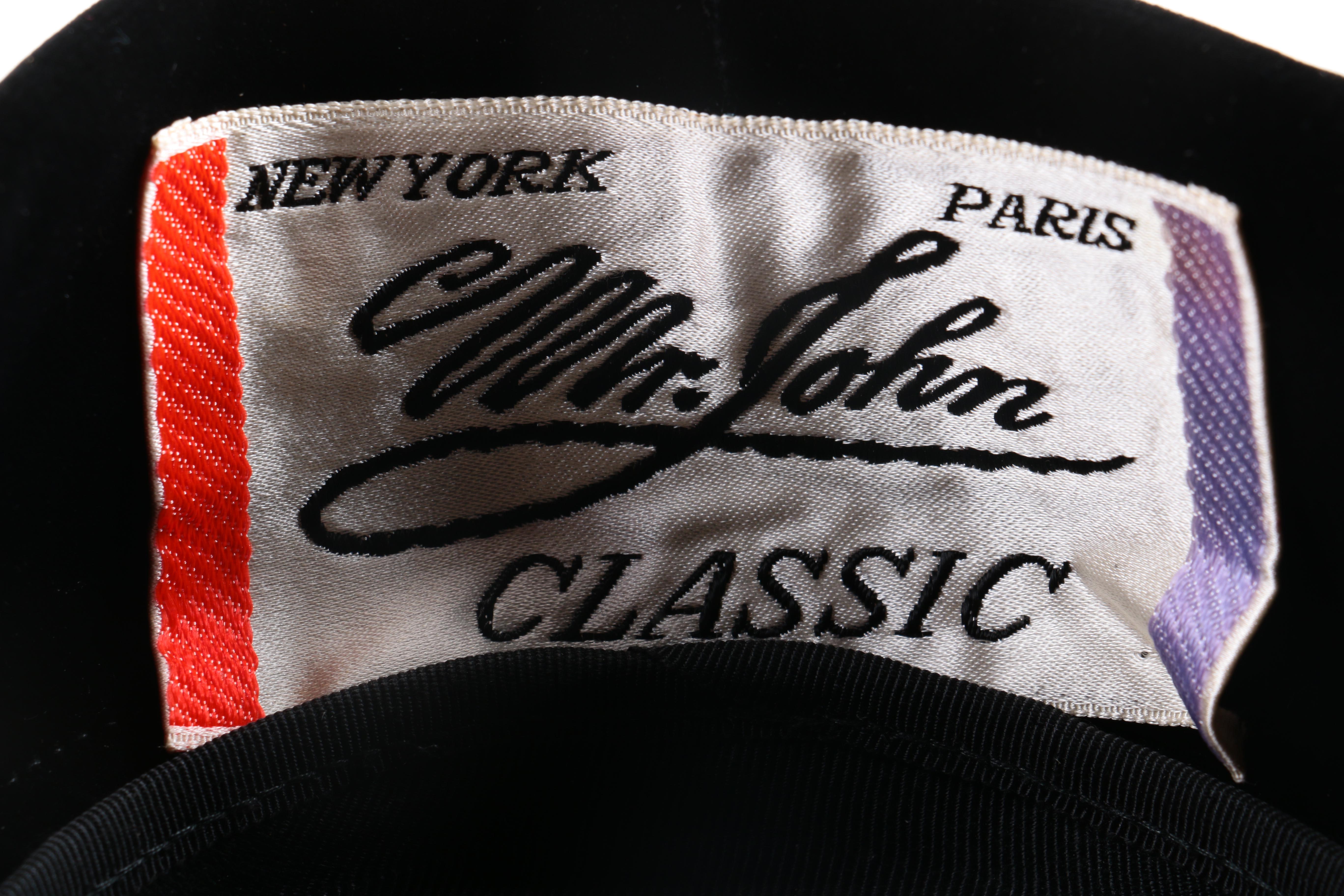 Vintage Black Pillbox Hat by Mr. John