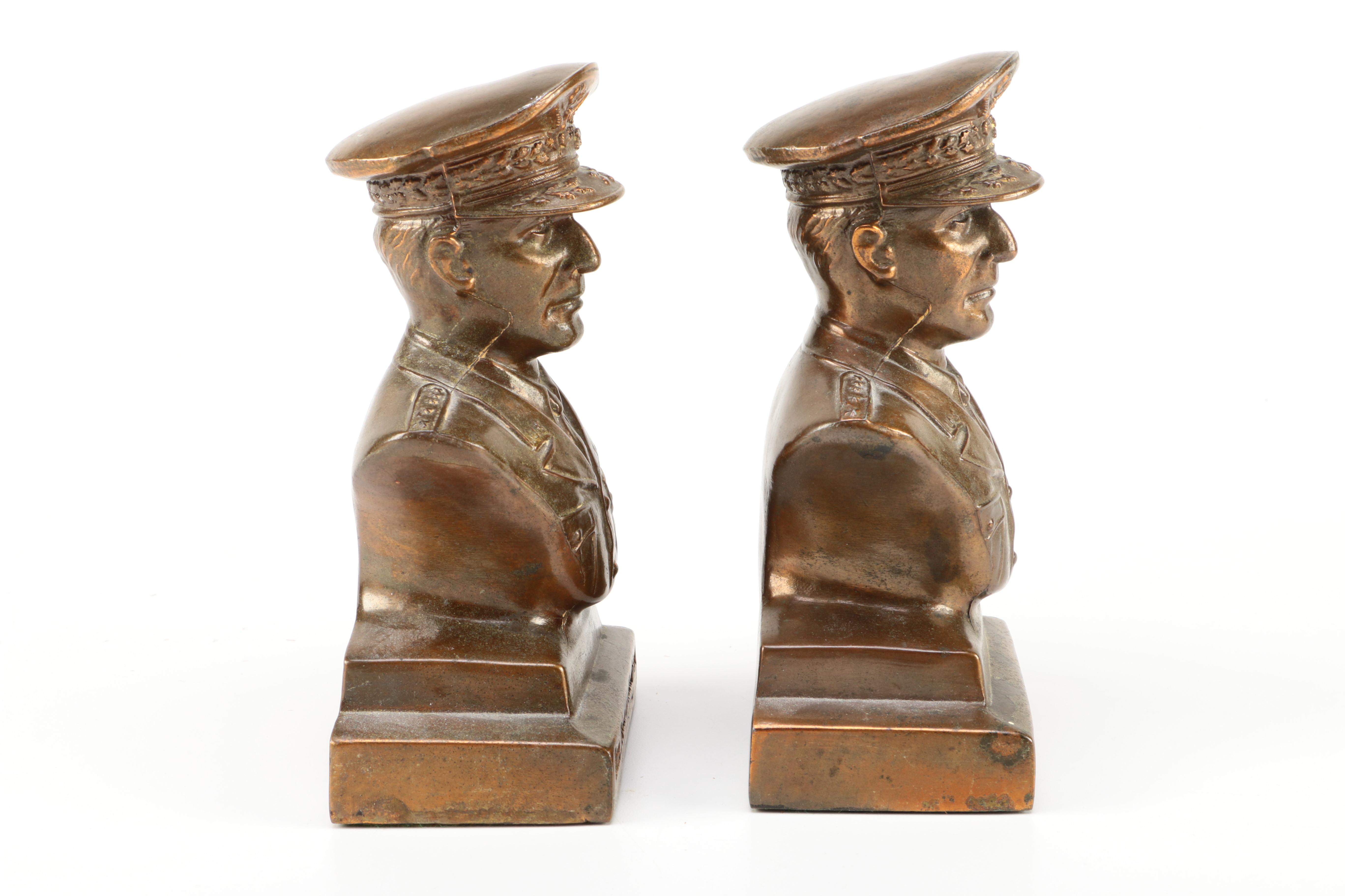Bronze Tone General Douglas MacArthur Bookends