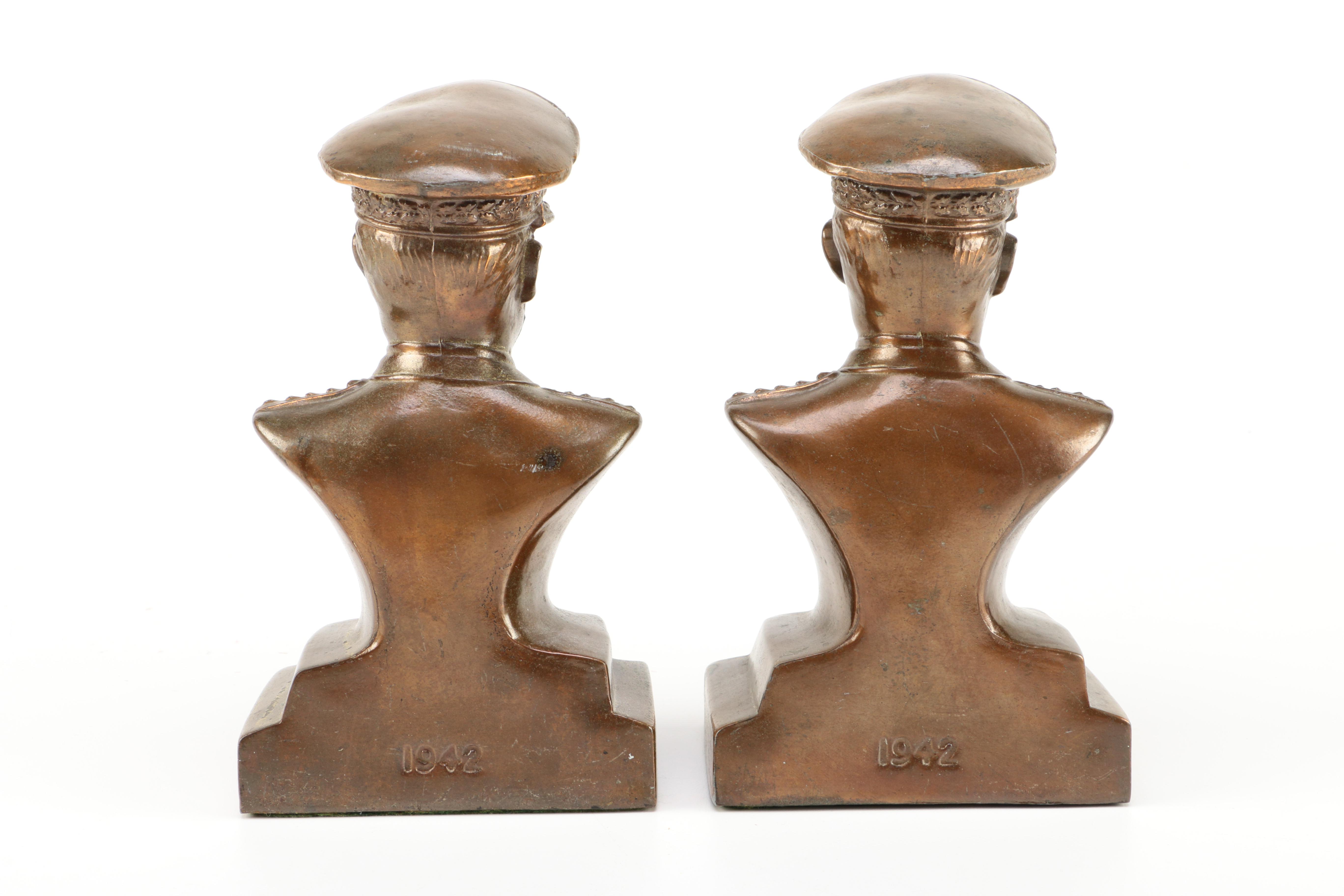 Bronze Tone General Douglas MacArthur Bookends