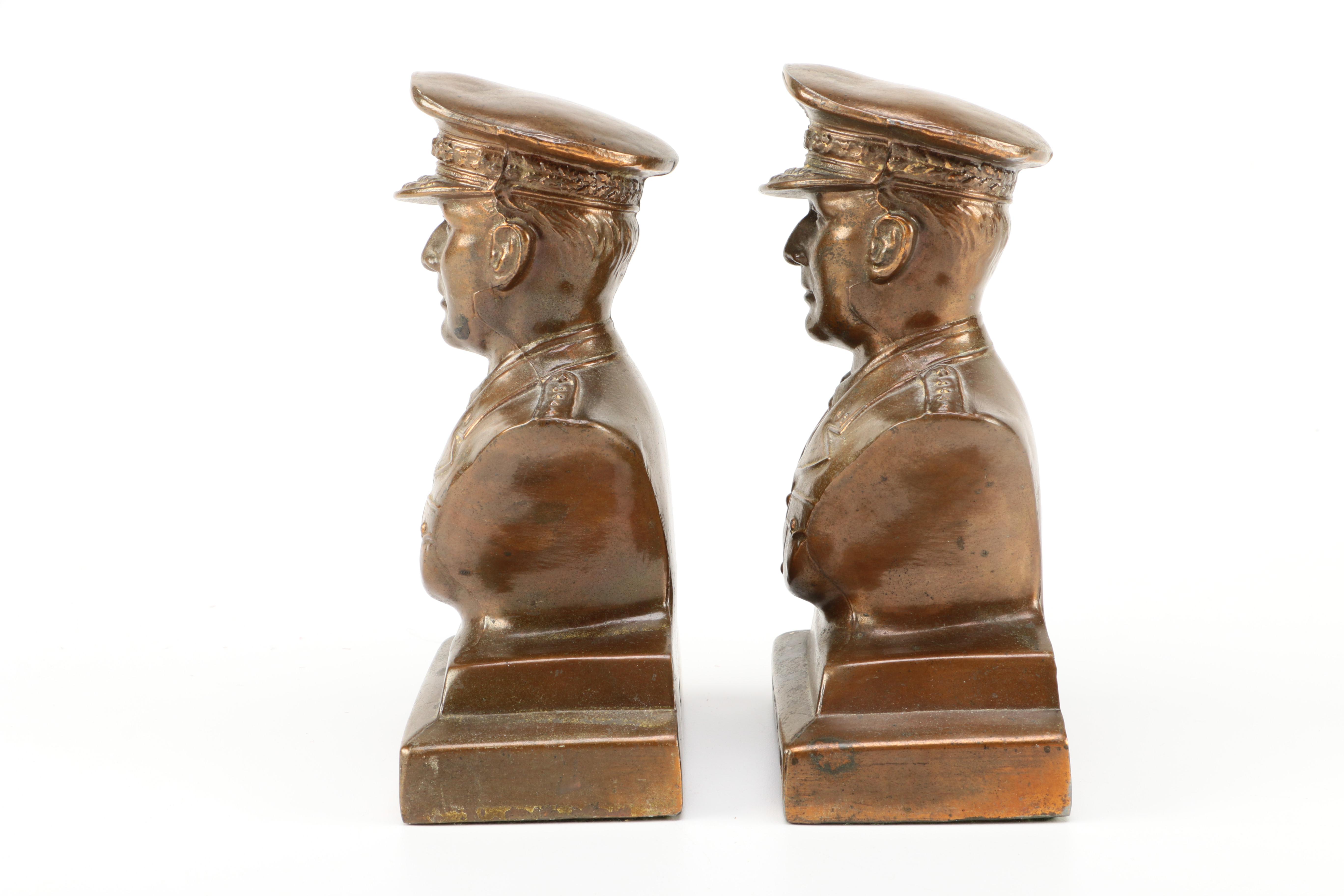 Bronze Tone General Douglas MacArthur Bookends
