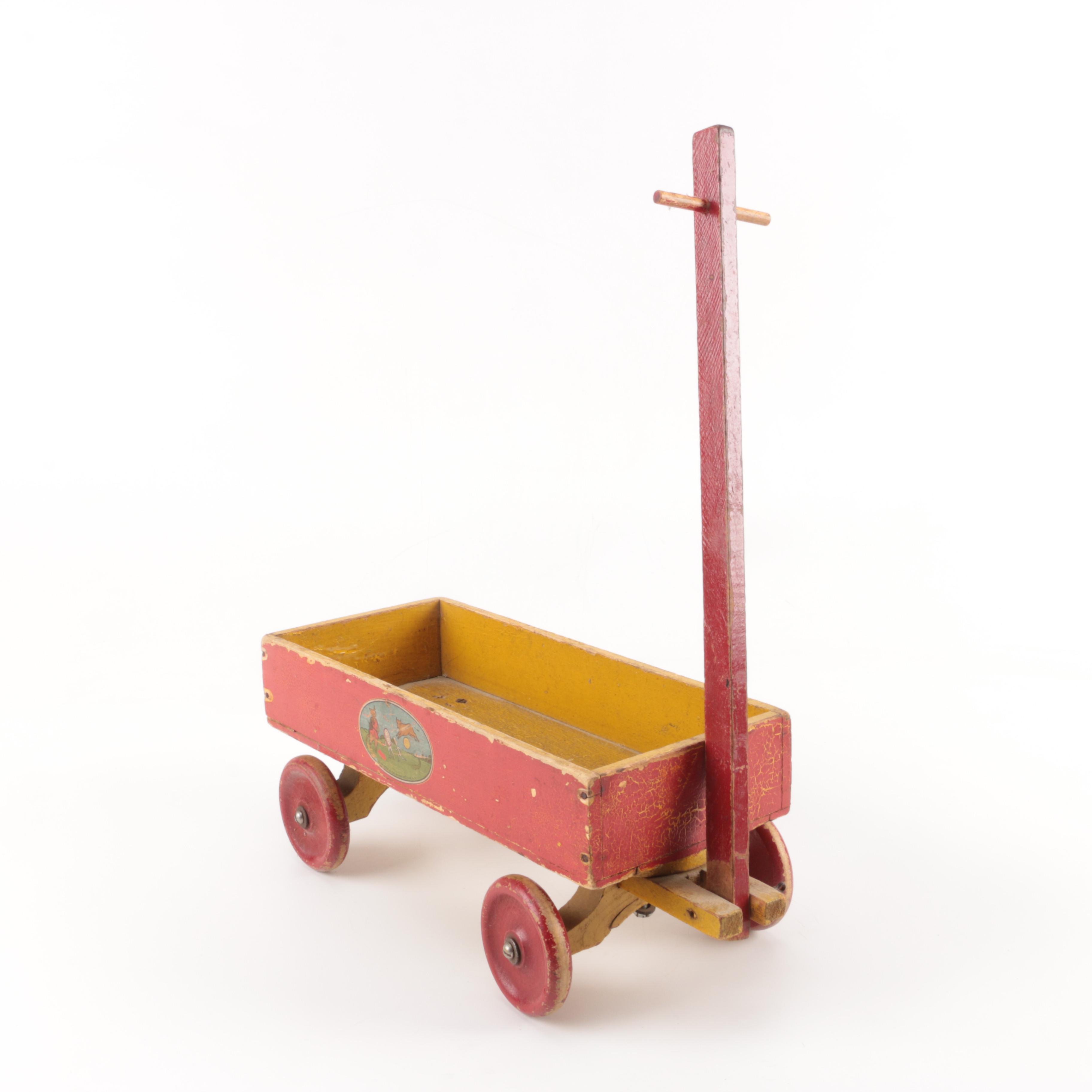 Red and Yellow Wood Wagon