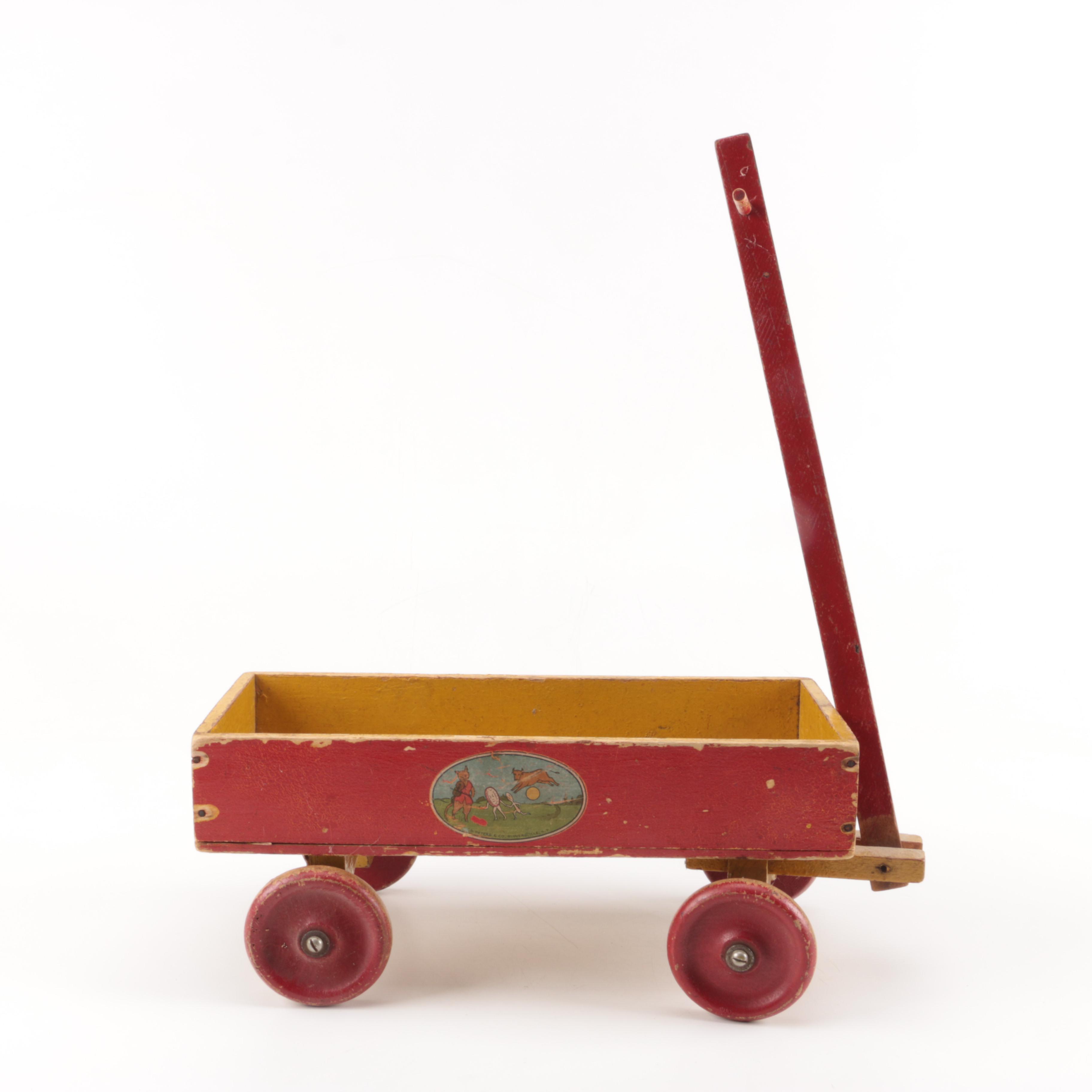 Red and Yellow Wood Wagon