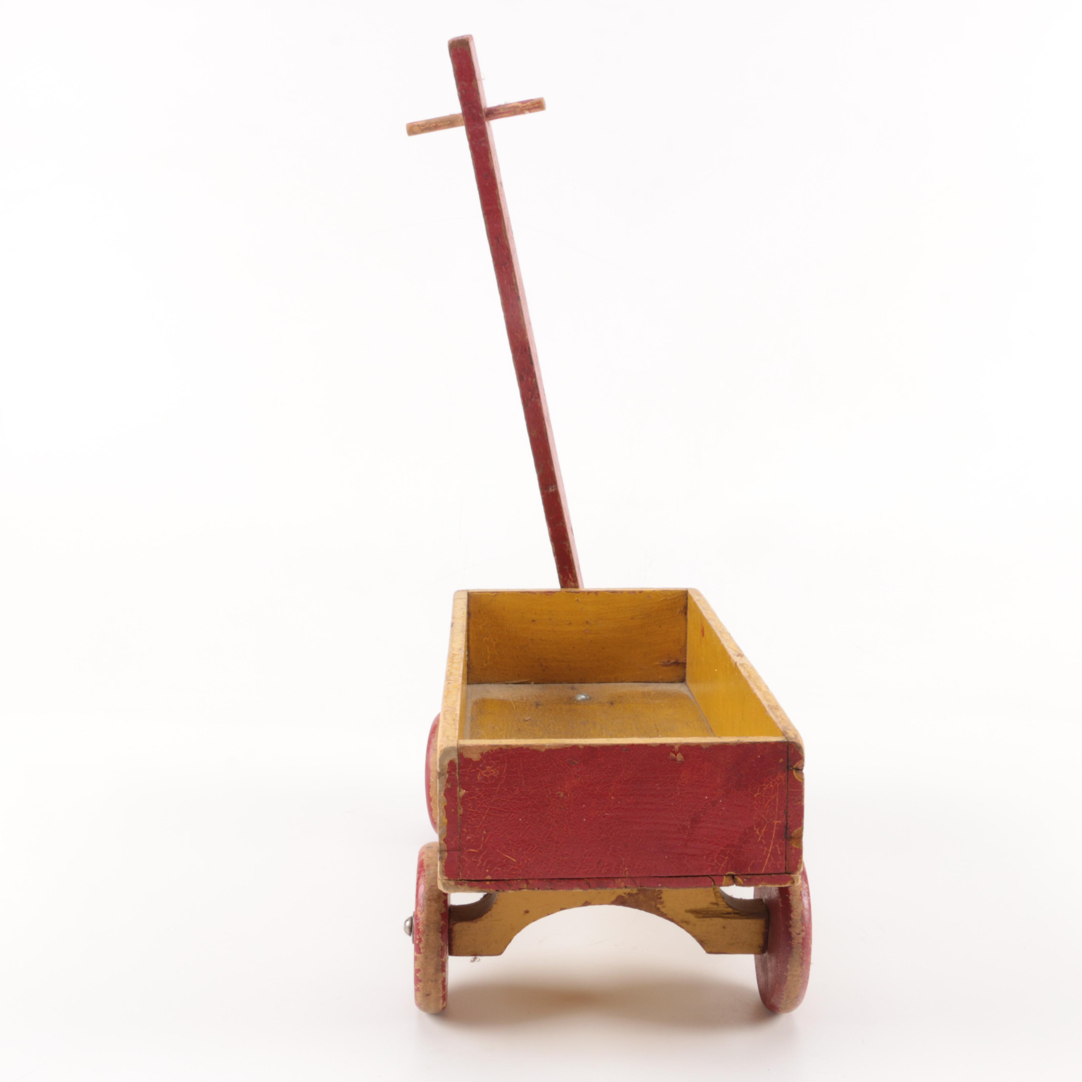 Red and Yellow Wood Wagon