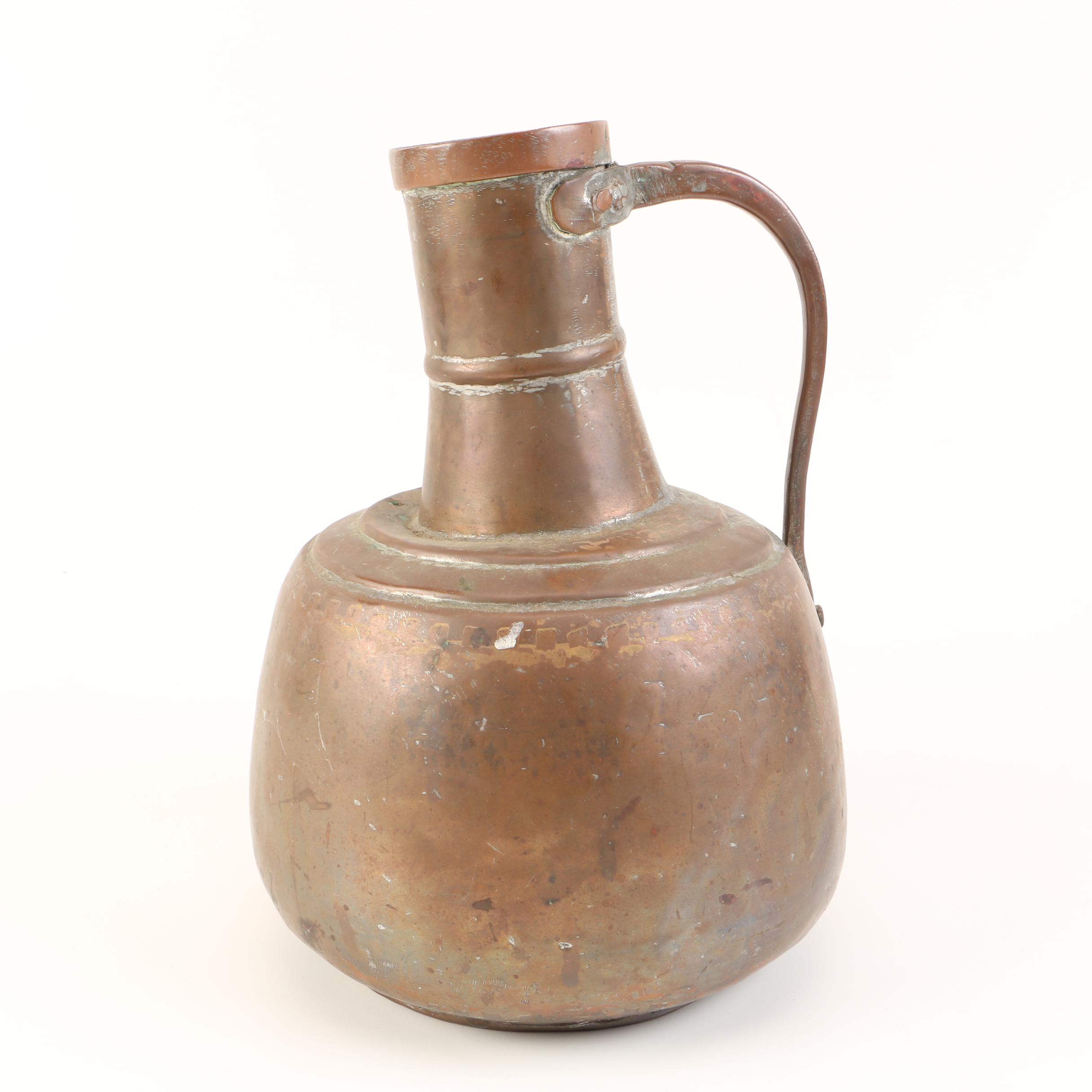 Vintage Handled Copper Jug