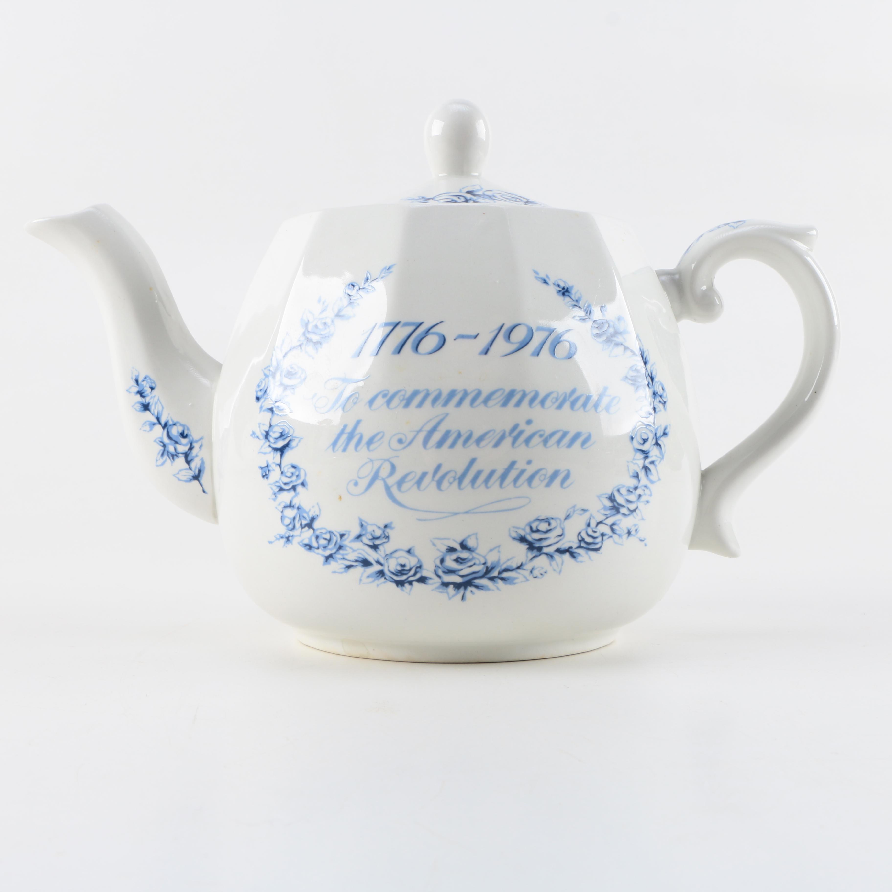 Wood & Sons Biccentennial American Revolution Porcelain Teapot