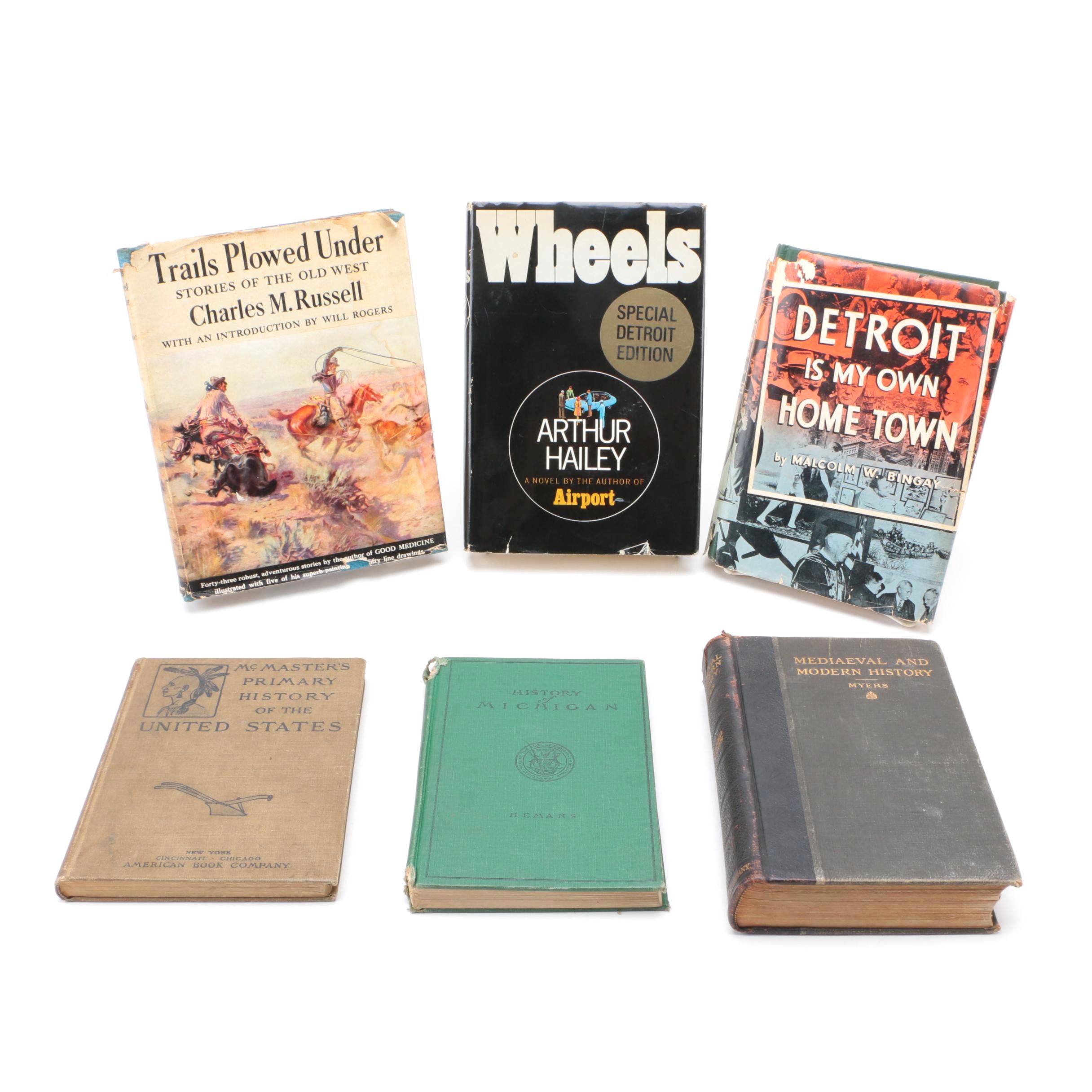 Assorted Non-Fiction Books Including "Trails Plowed Under" by Charles M. Russell