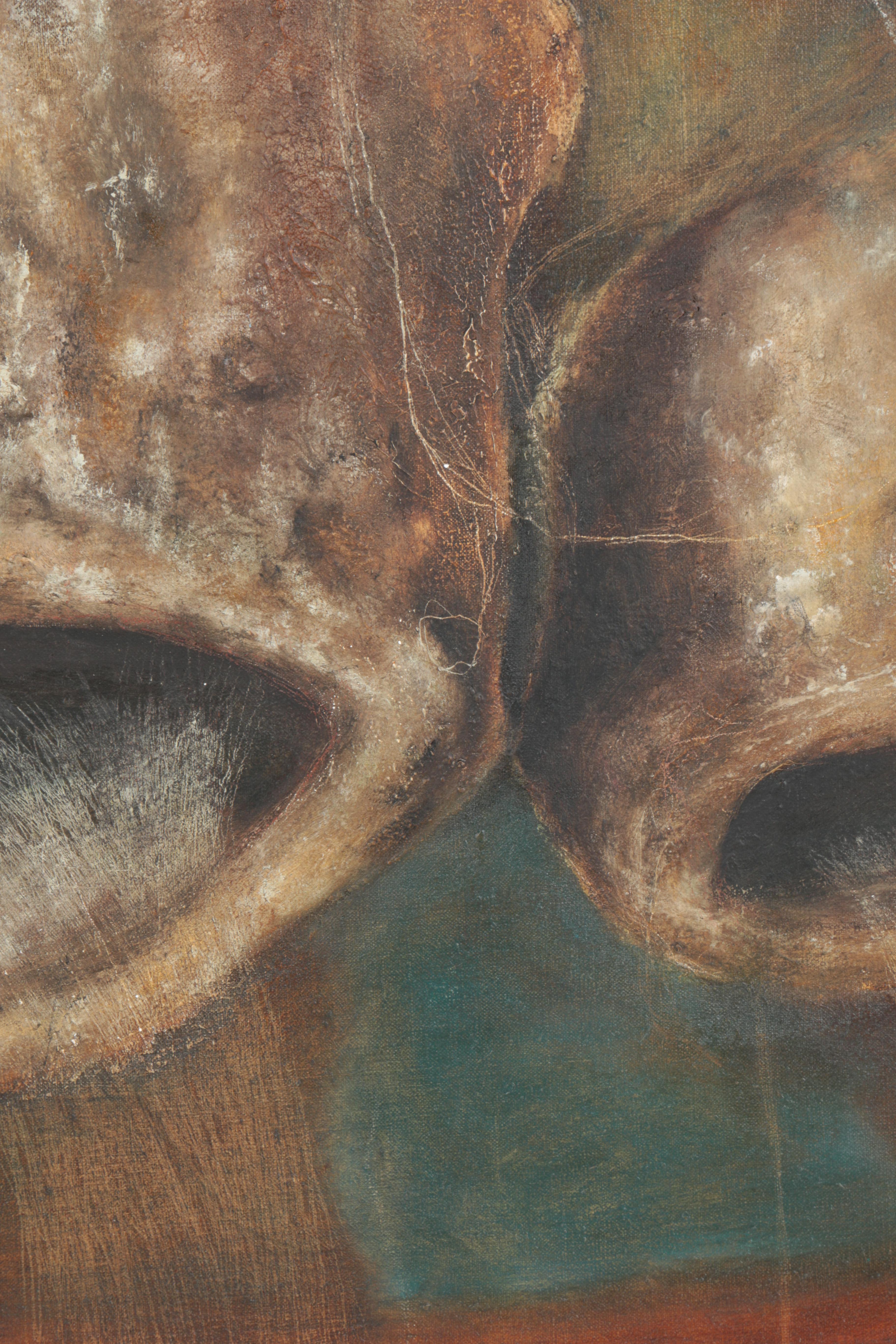 Francis D. Torres Oil Painting on Canvas "Faim pour une Pluie du Desert"