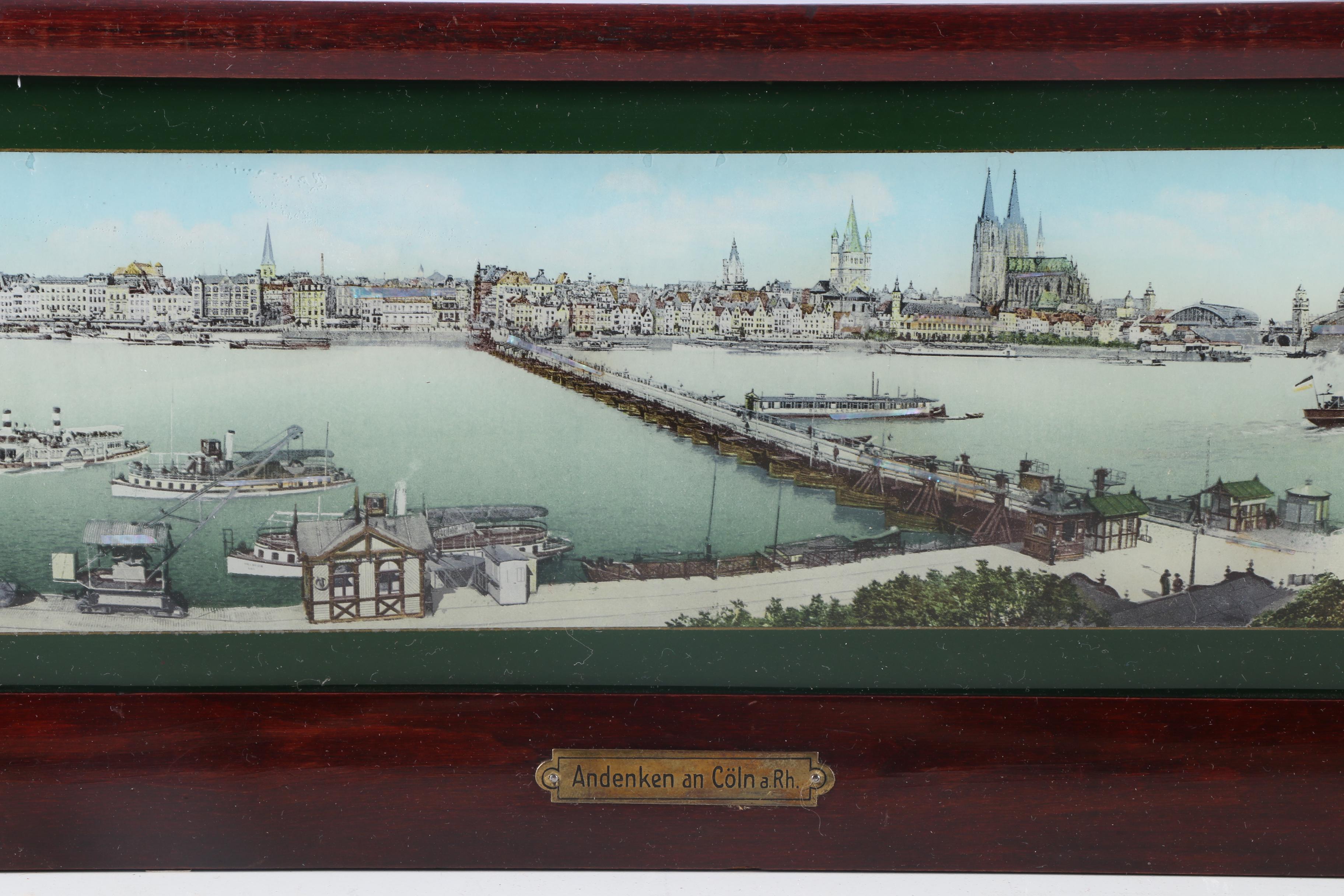 Hand Colored Lithograph With Abalone Embellishments of Cologne Germany