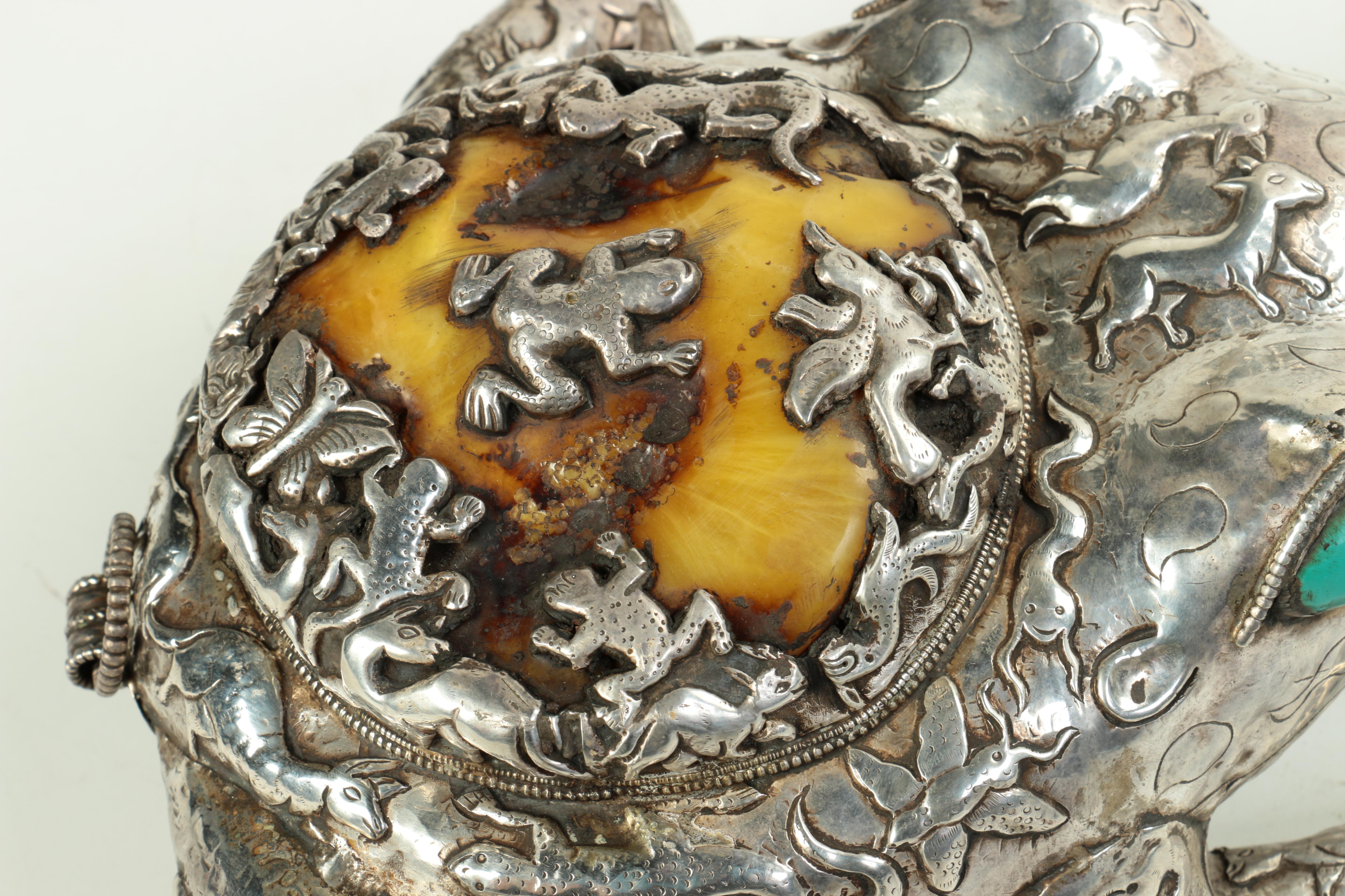 Silver Tone Metal Frog Figurine