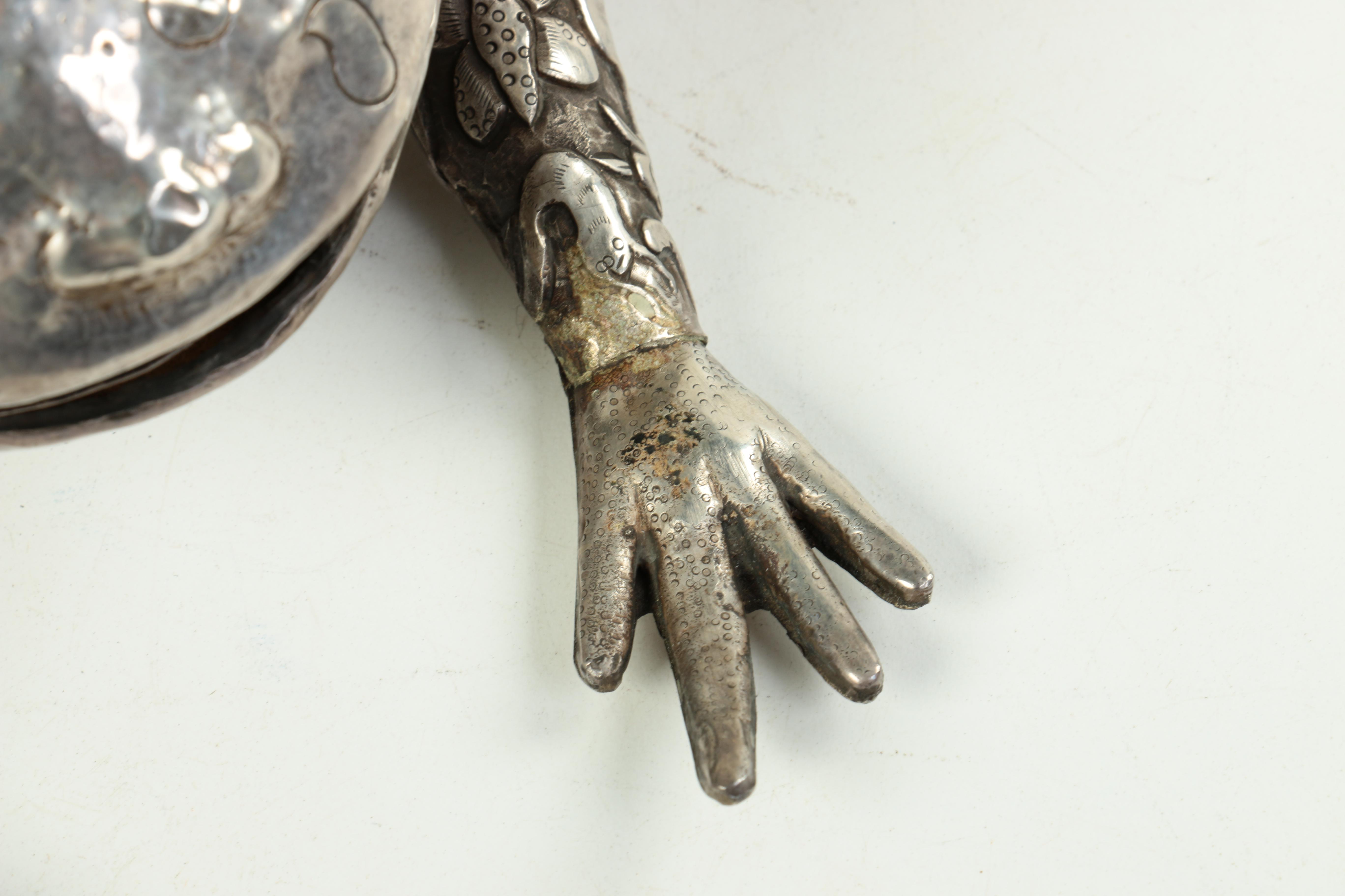 Silver Tone Metal Frog Figurine