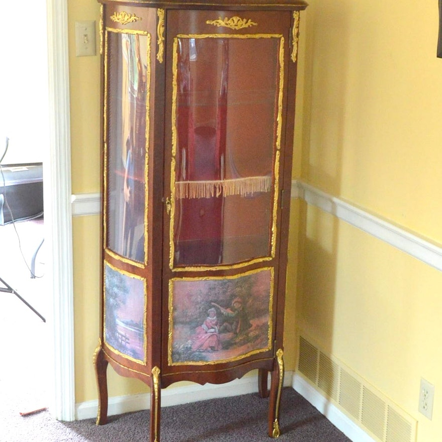 Louis XV Style Tall Curio Display Cabinet