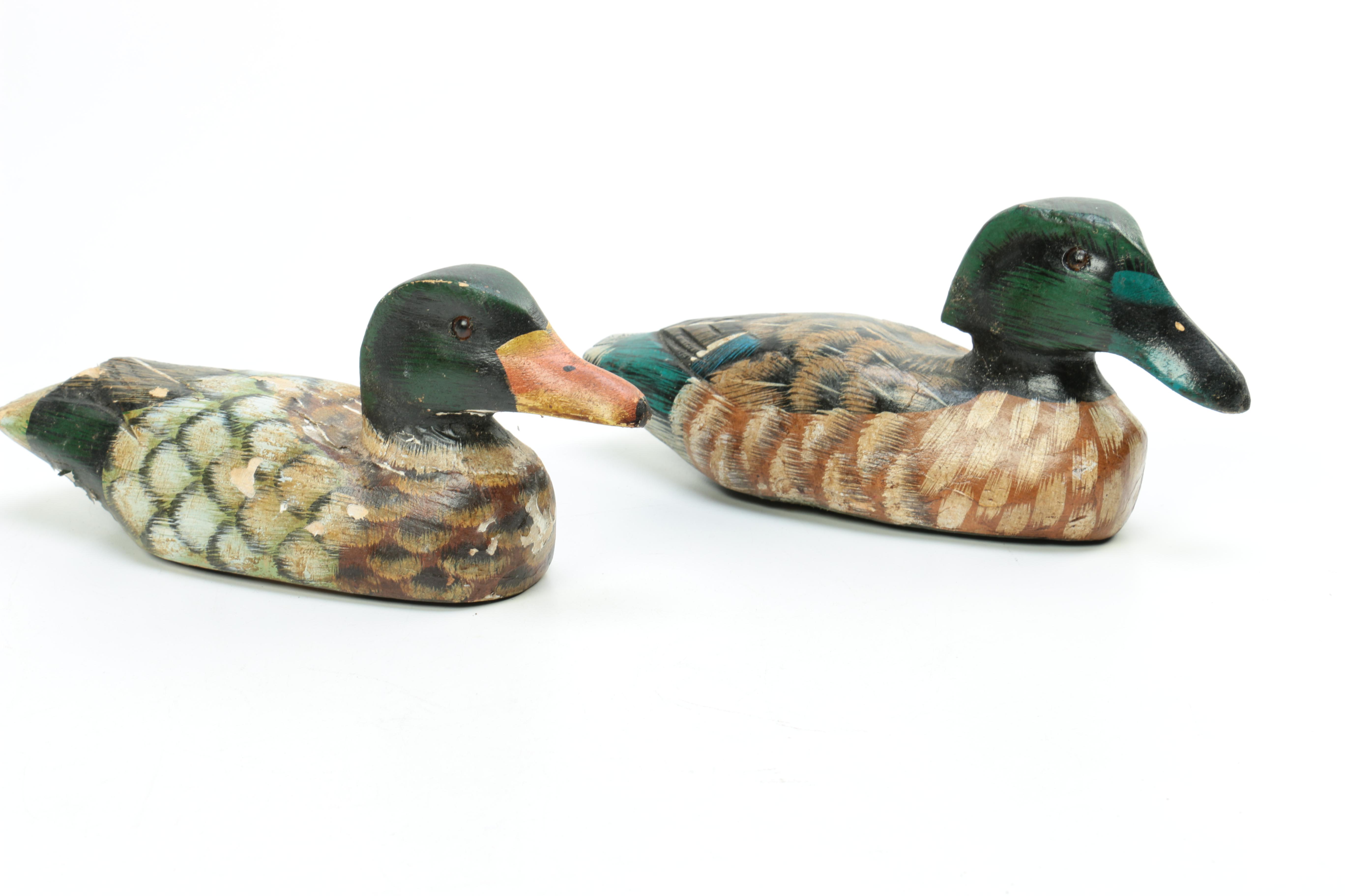 Handmade Wood, Plastic and Ceramic Duck Decoys