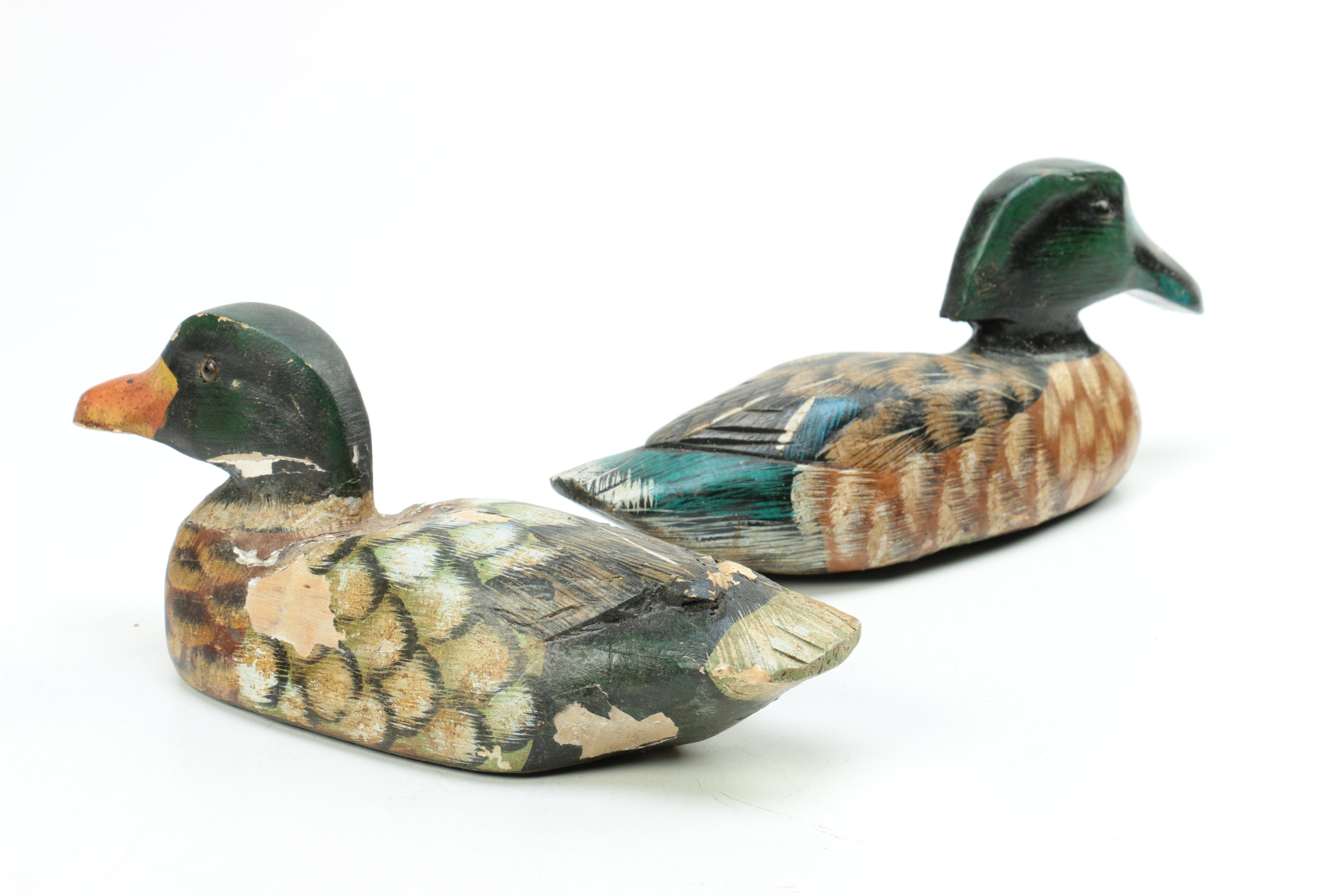Handmade Wood, Plastic and Ceramic Duck Decoys