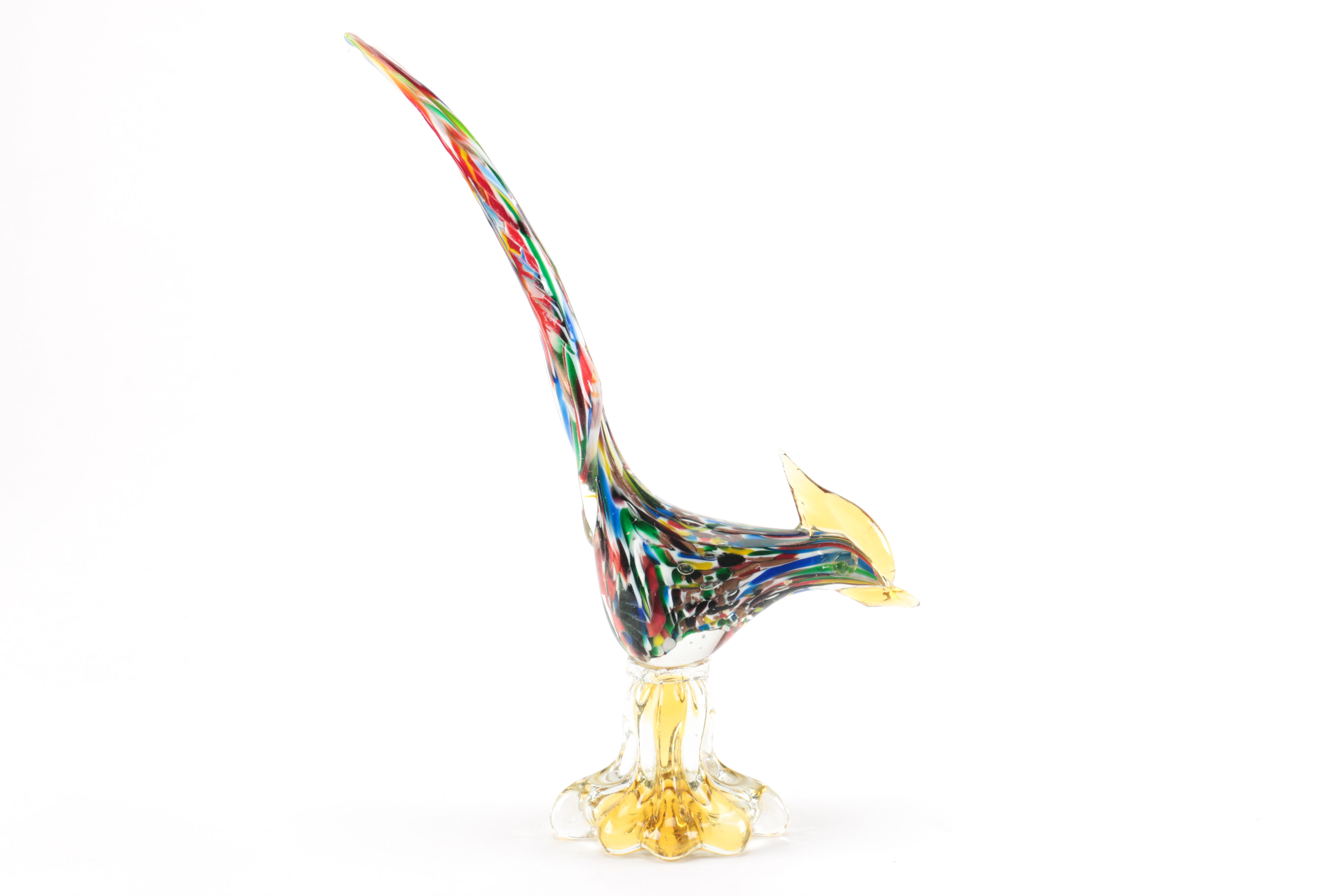 Murano Style Art Glass Rooster Figurines