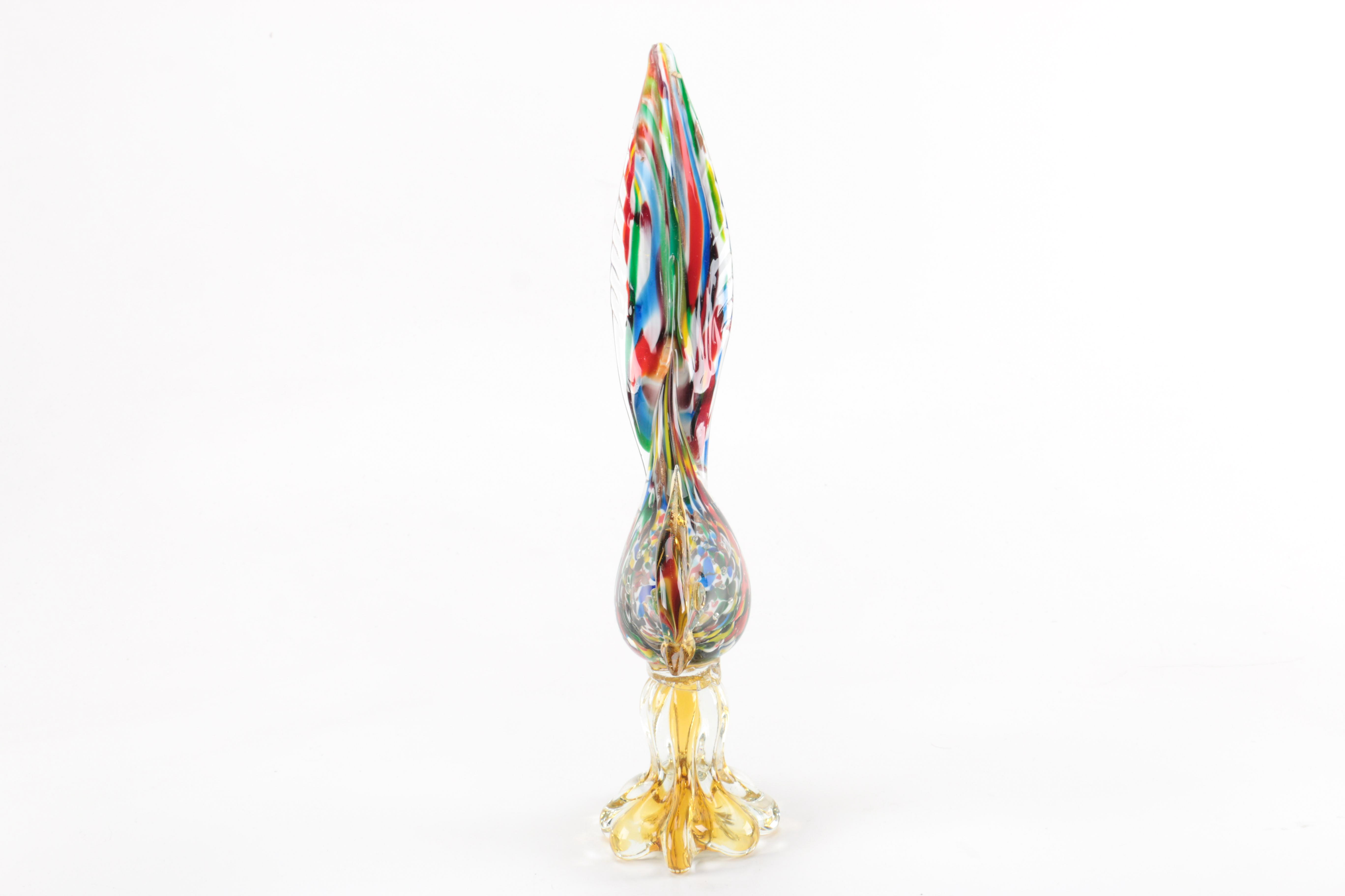 Murano Style Art Glass Rooster Figurines