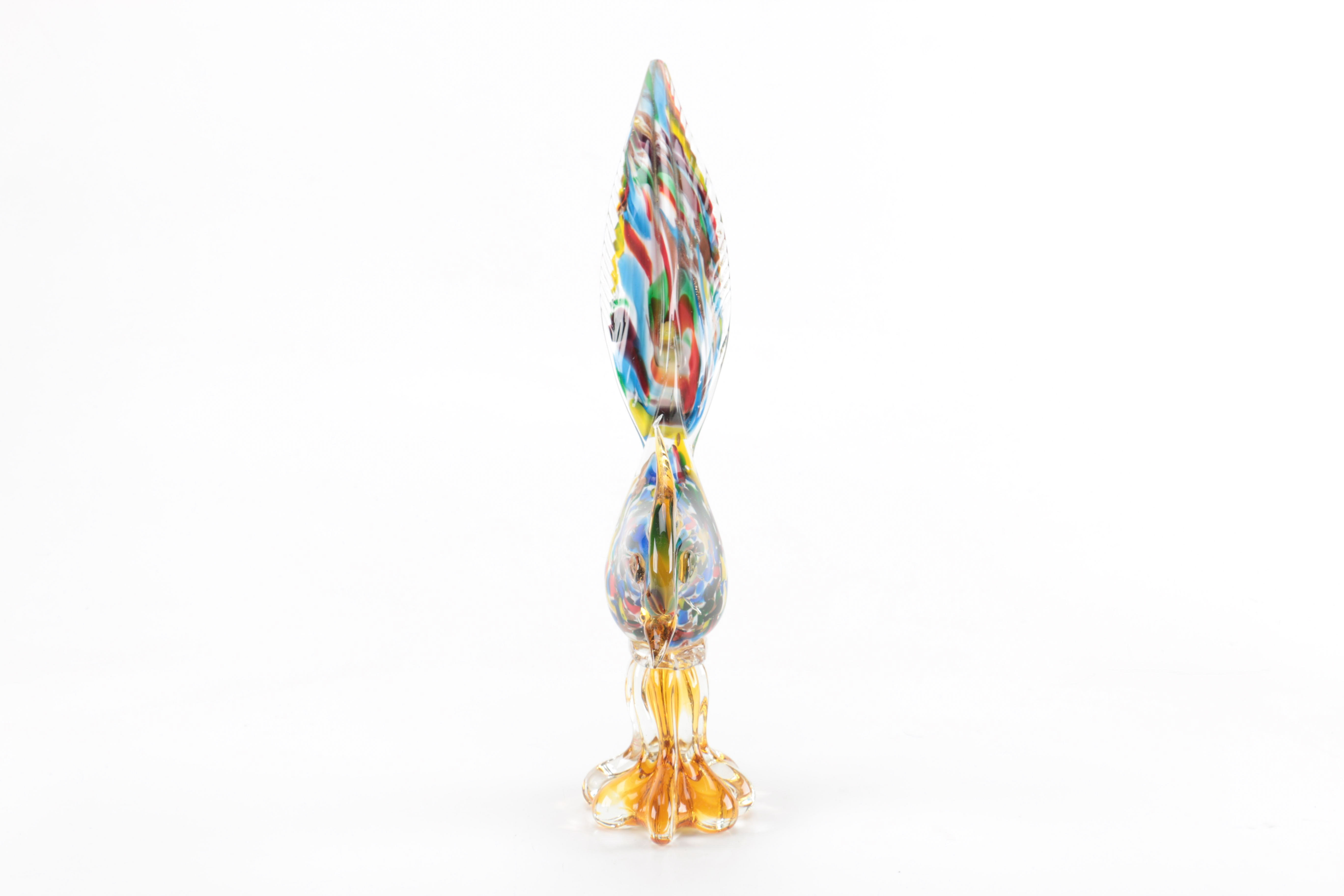 Murano Style Art Glass Rooster Figurines
