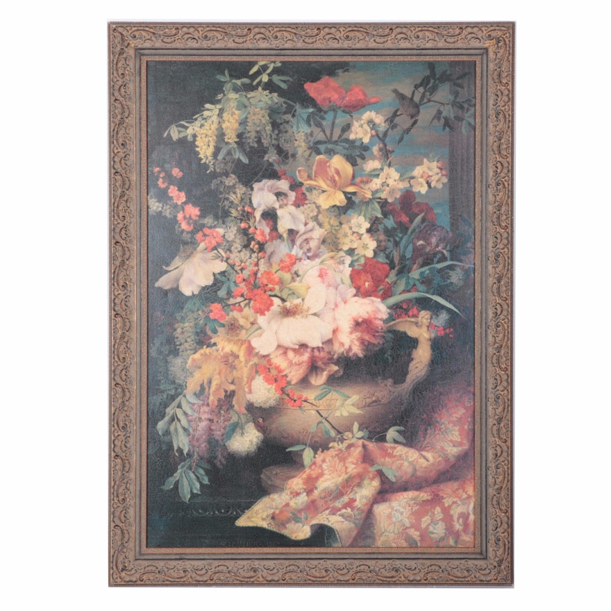 Framed Offset Lithograph of Floral Still Life