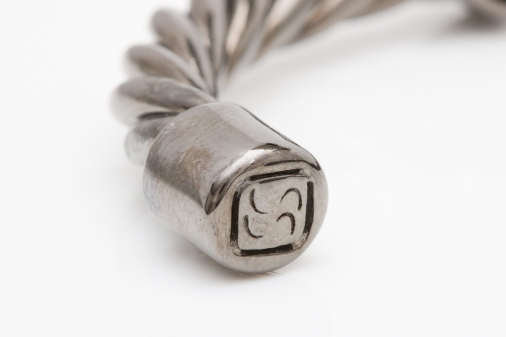 Black Rhodium Plated Sterling Silver and Black Crystal Bracelet