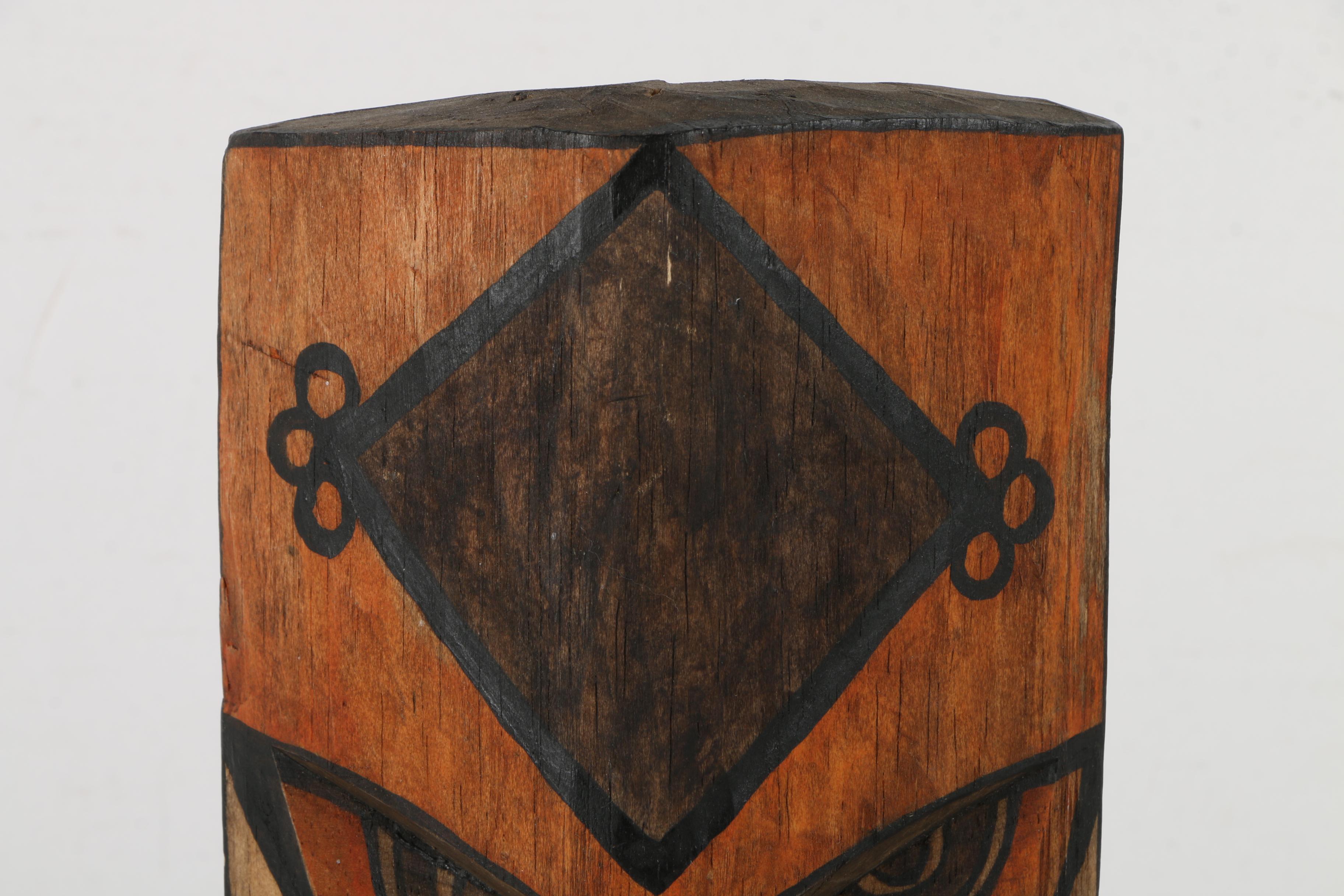 Fijian-Inspired Carved Wooden Mask