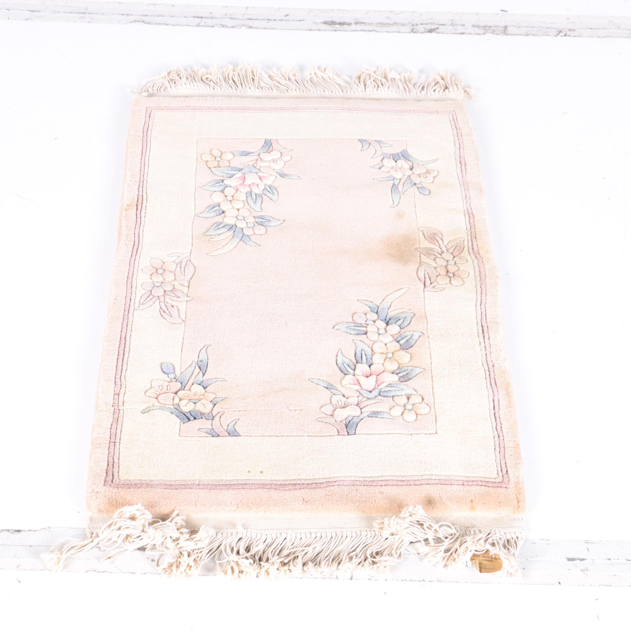 Hand-Knotted Carved Chinese Accent Rugs