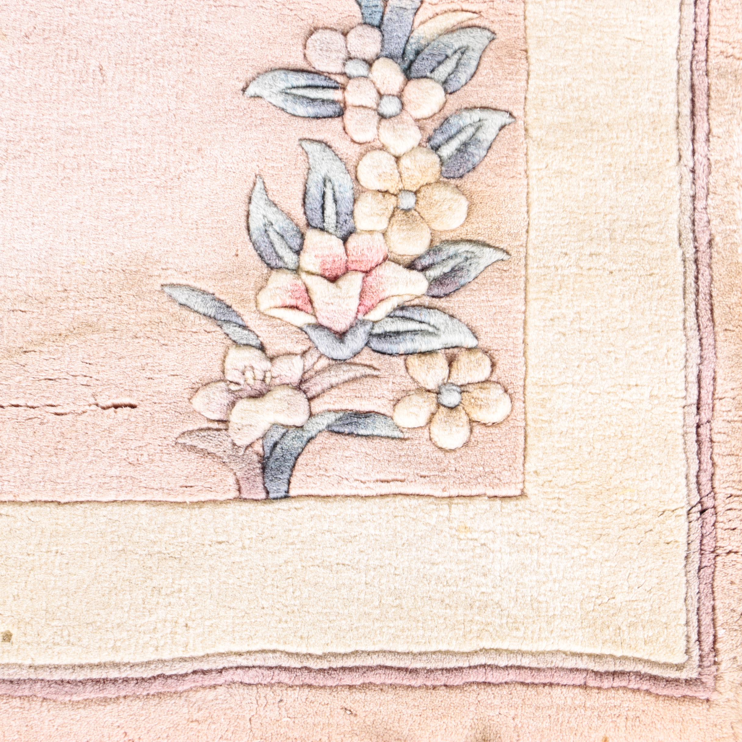 Hand-Knotted Carved Chinese Accent Rugs