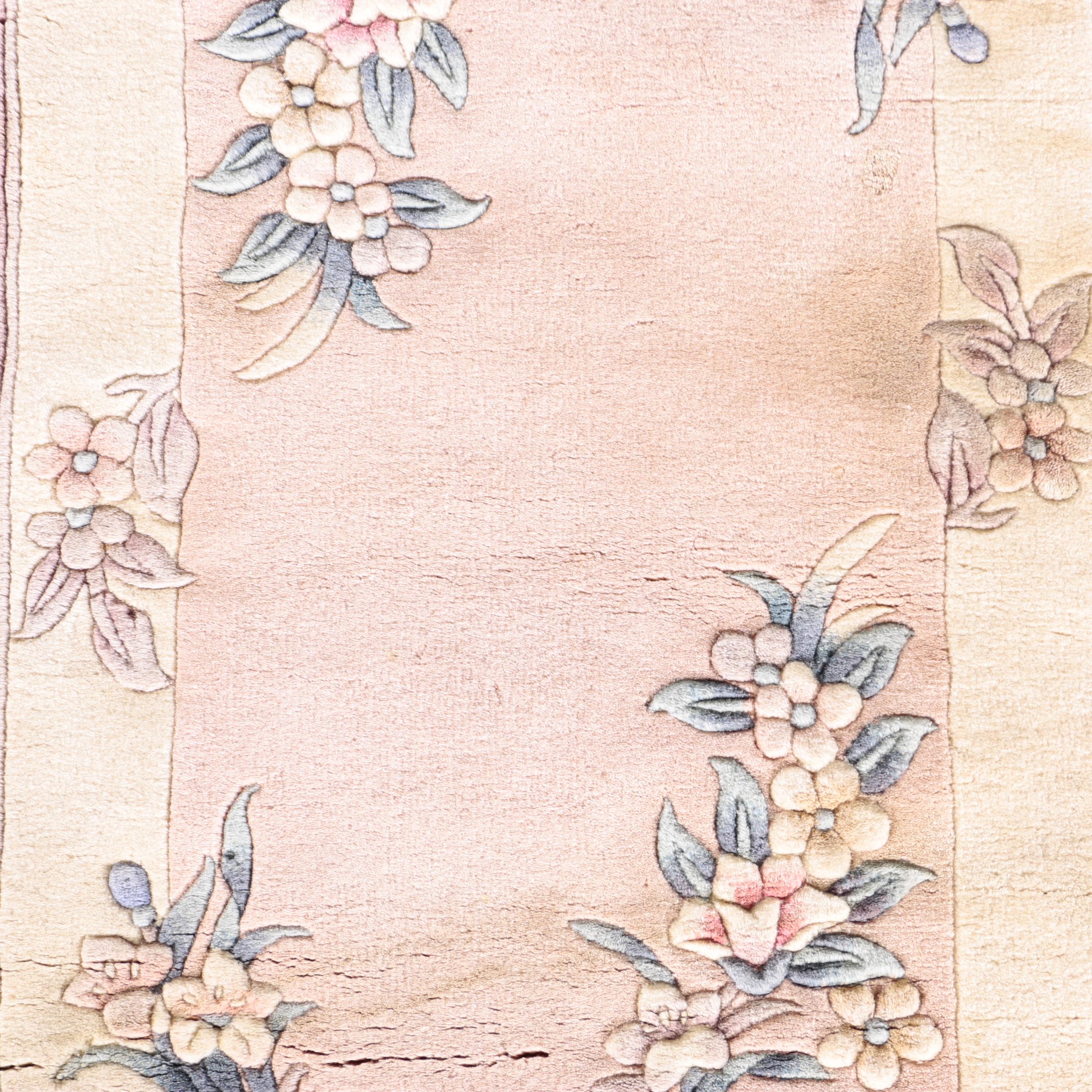 Hand-Knotted Carved Chinese Accent Rugs