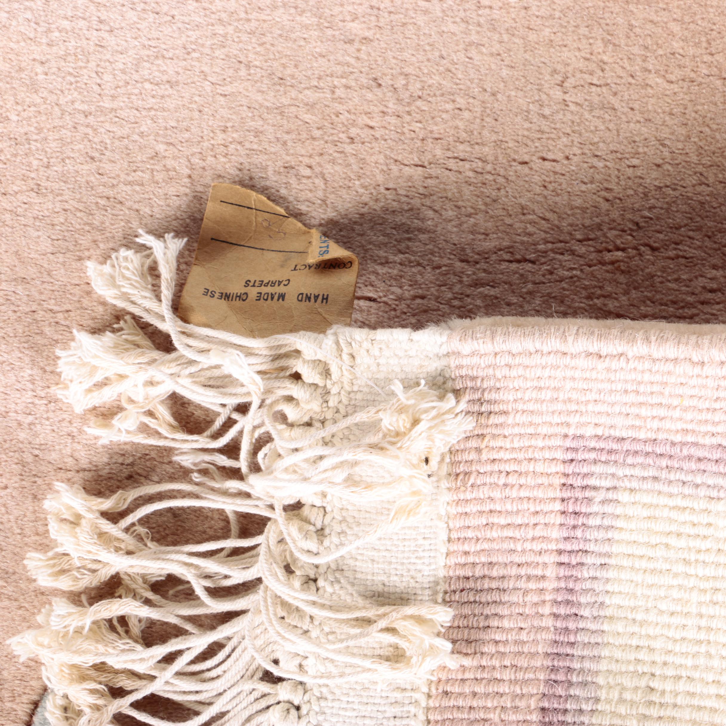 Hand-Knotted Carved Chinese Accent Rugs