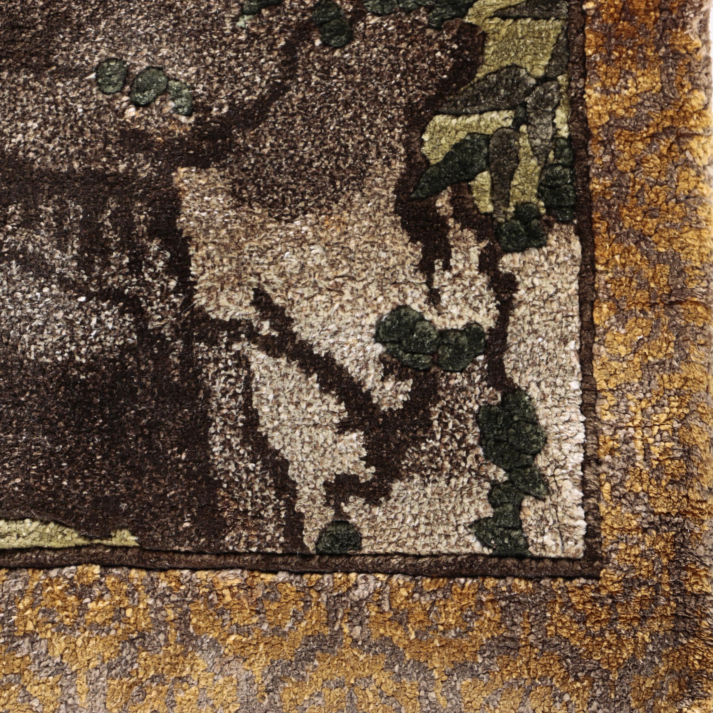 Hand-Knotted Carved Chinese Accent Rugs