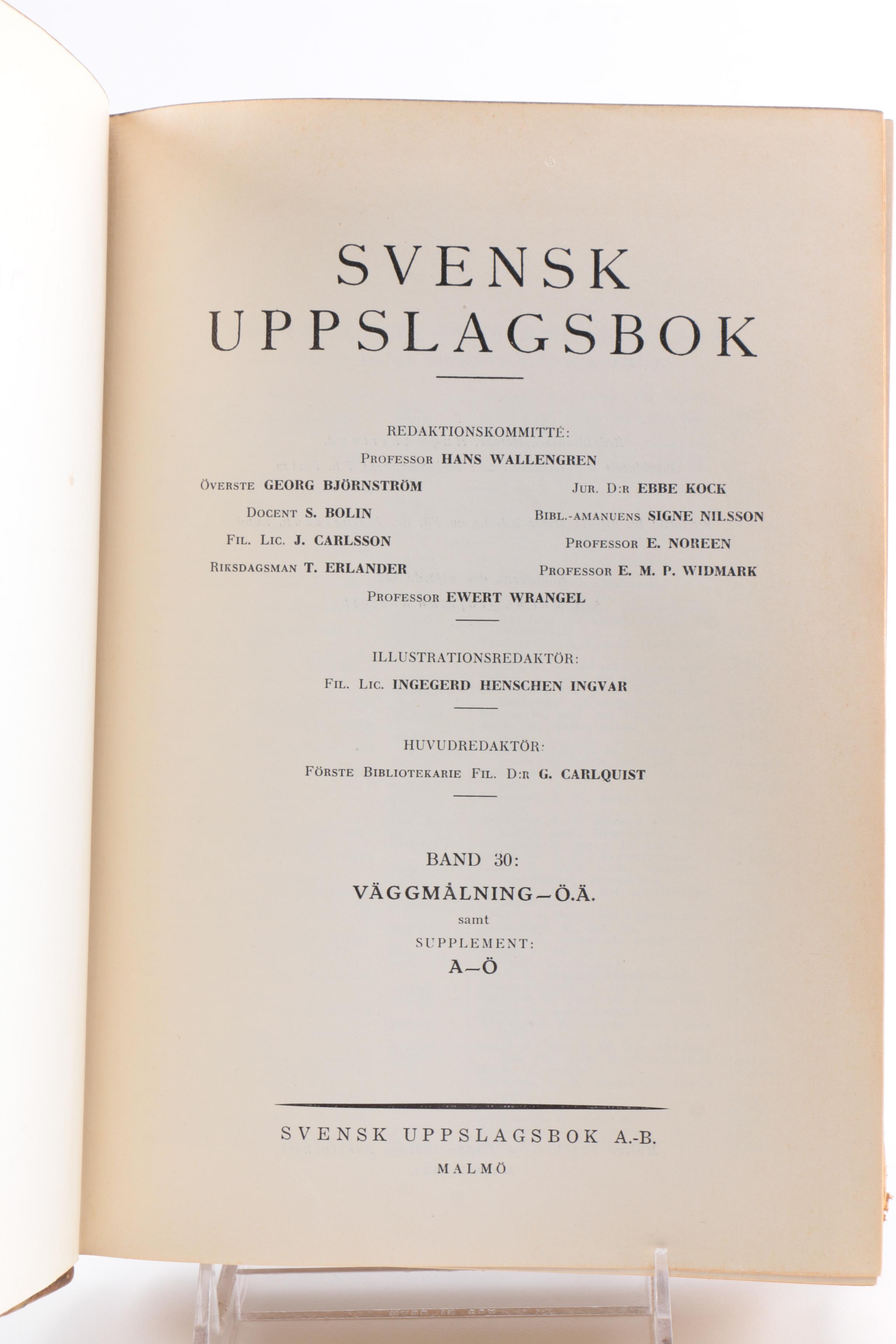 1930s Swedish Encyclopedia Volumes