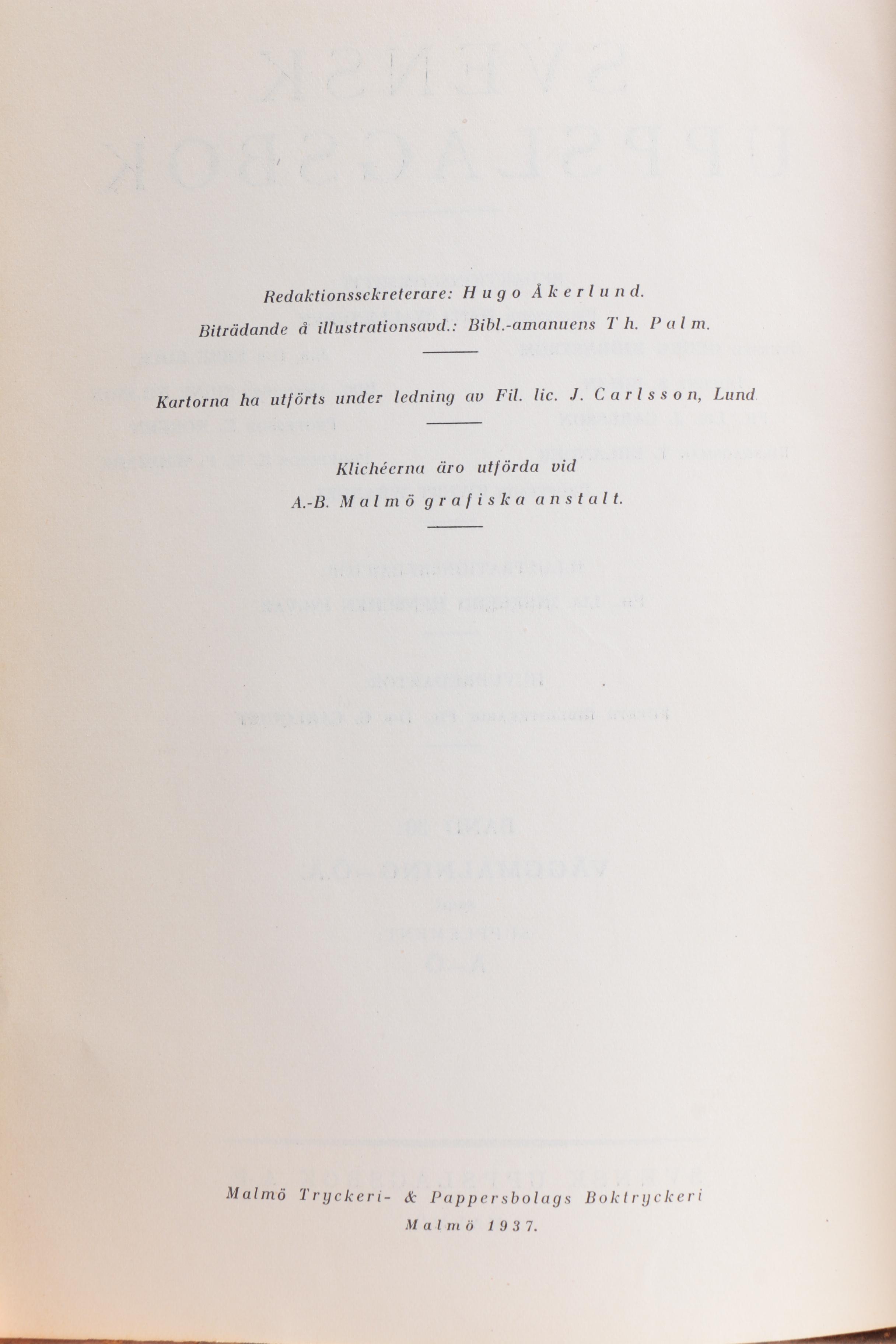 1930s Swedish Encyclopedia Volumes