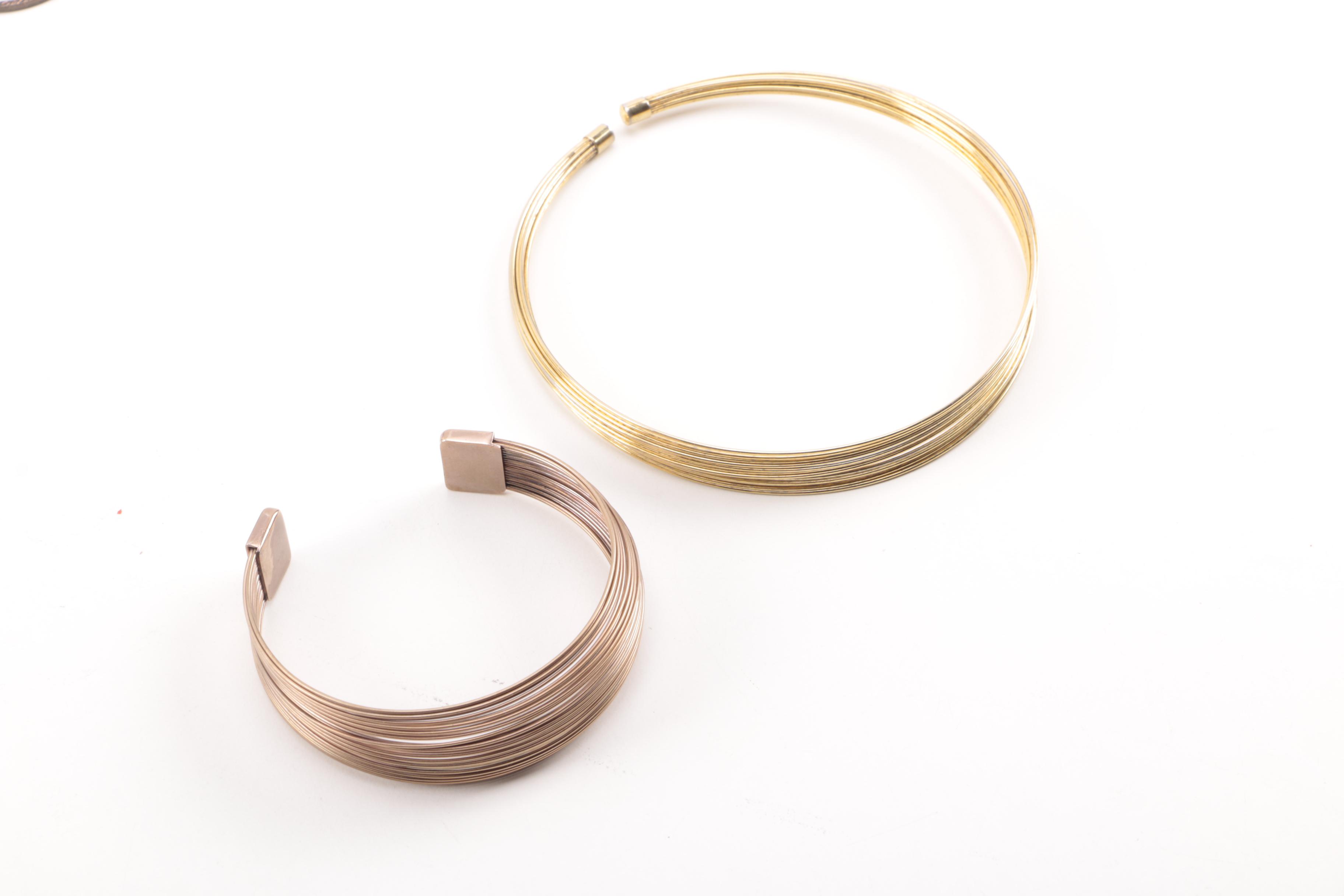 Assorted Copper and Gold Tone Jewelry