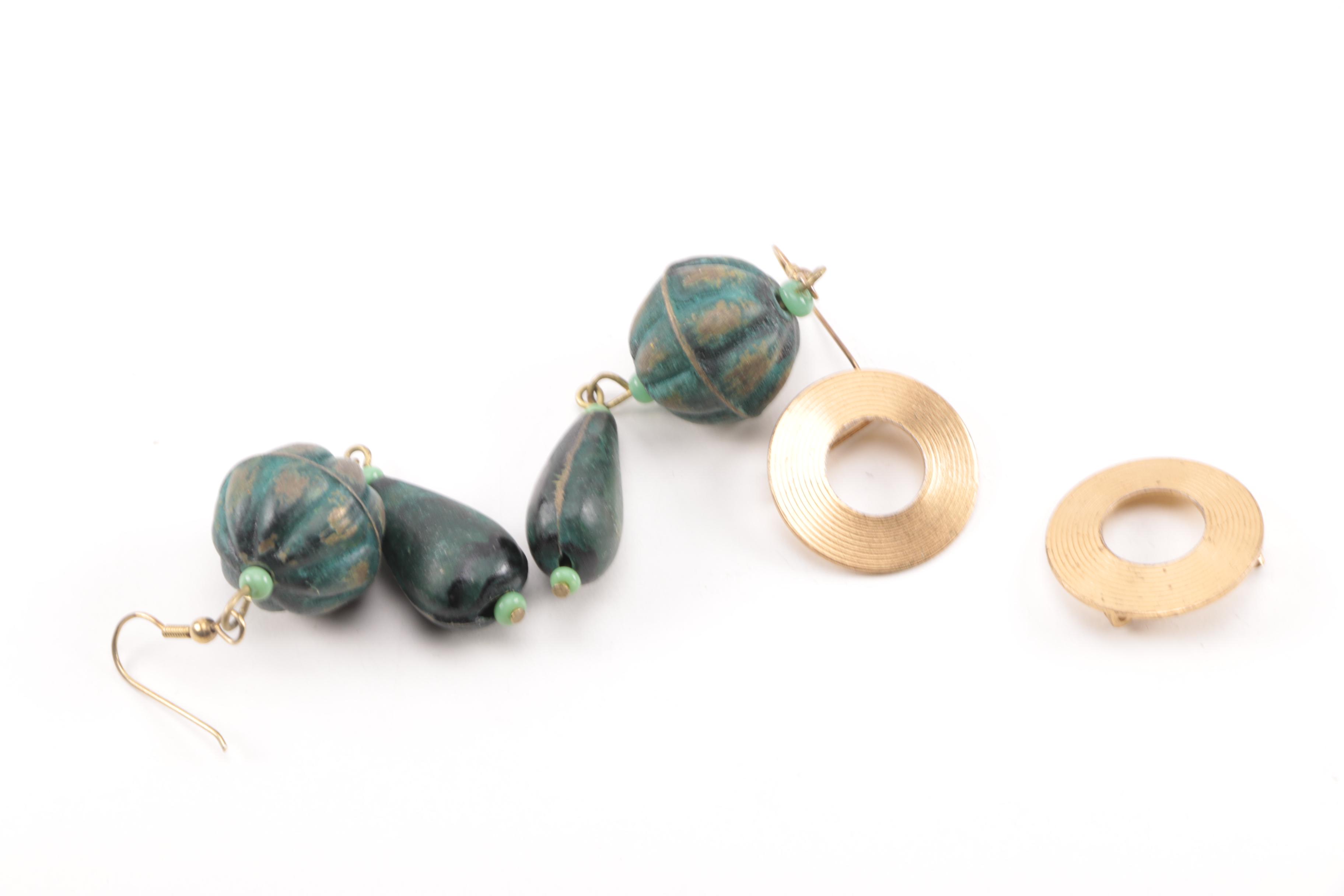 Assorted Copper and Gold Tone Jewelry