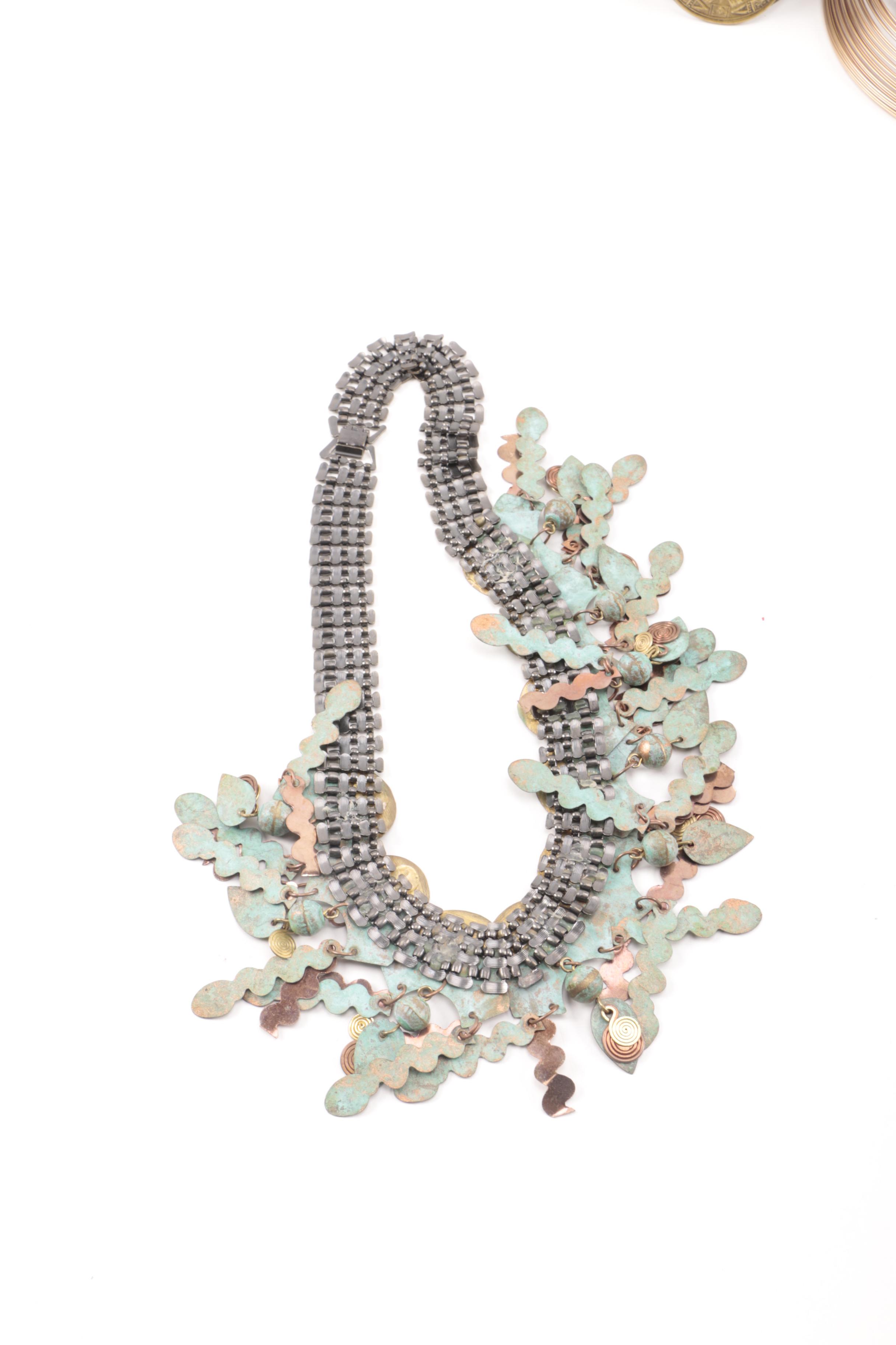 Assorted Copper and Gold Tone Jewelry