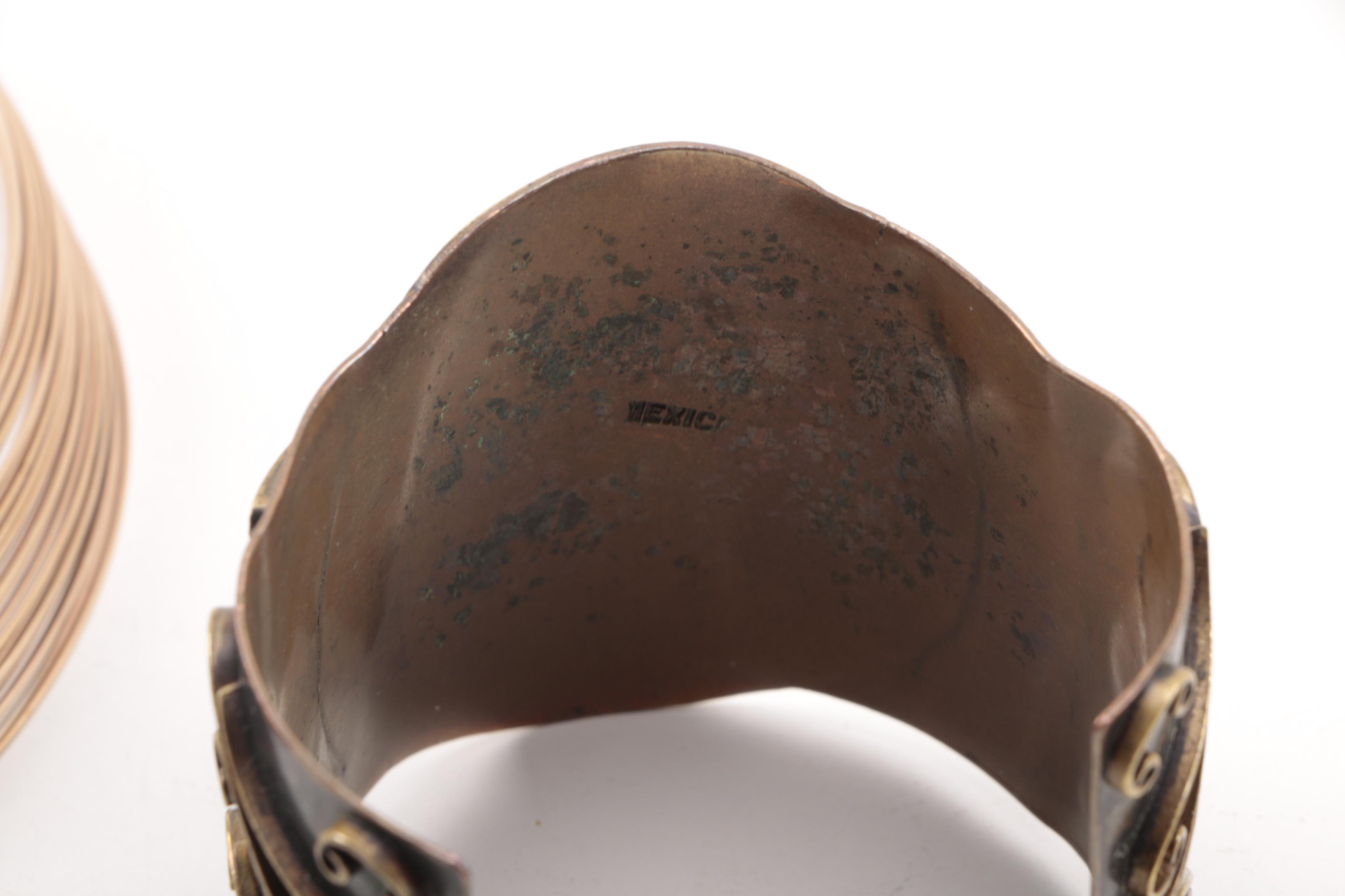 Assorted Copper and Gold Tone Jewelry