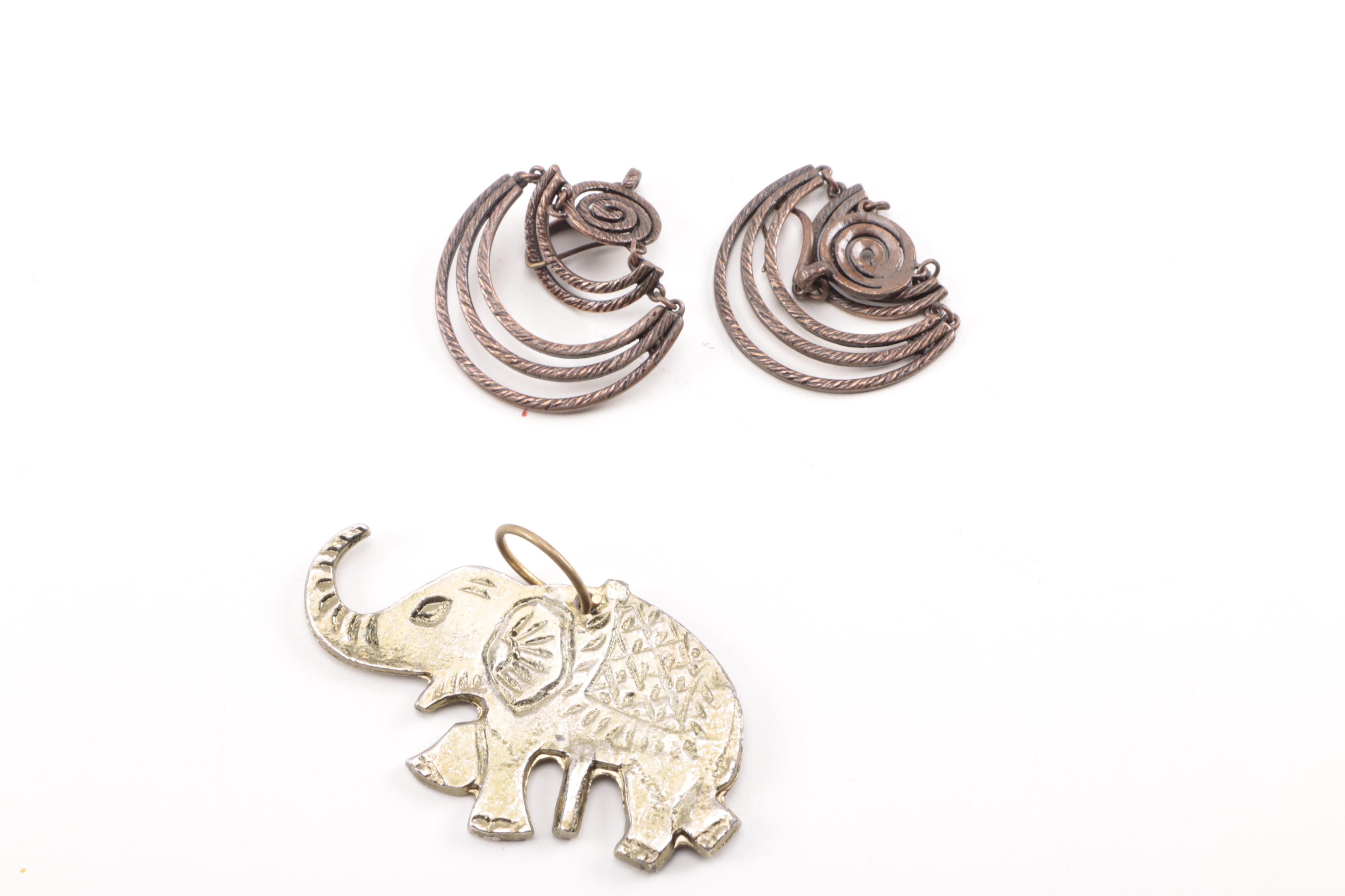 Assorted Copper and Gold Tone Jewelry