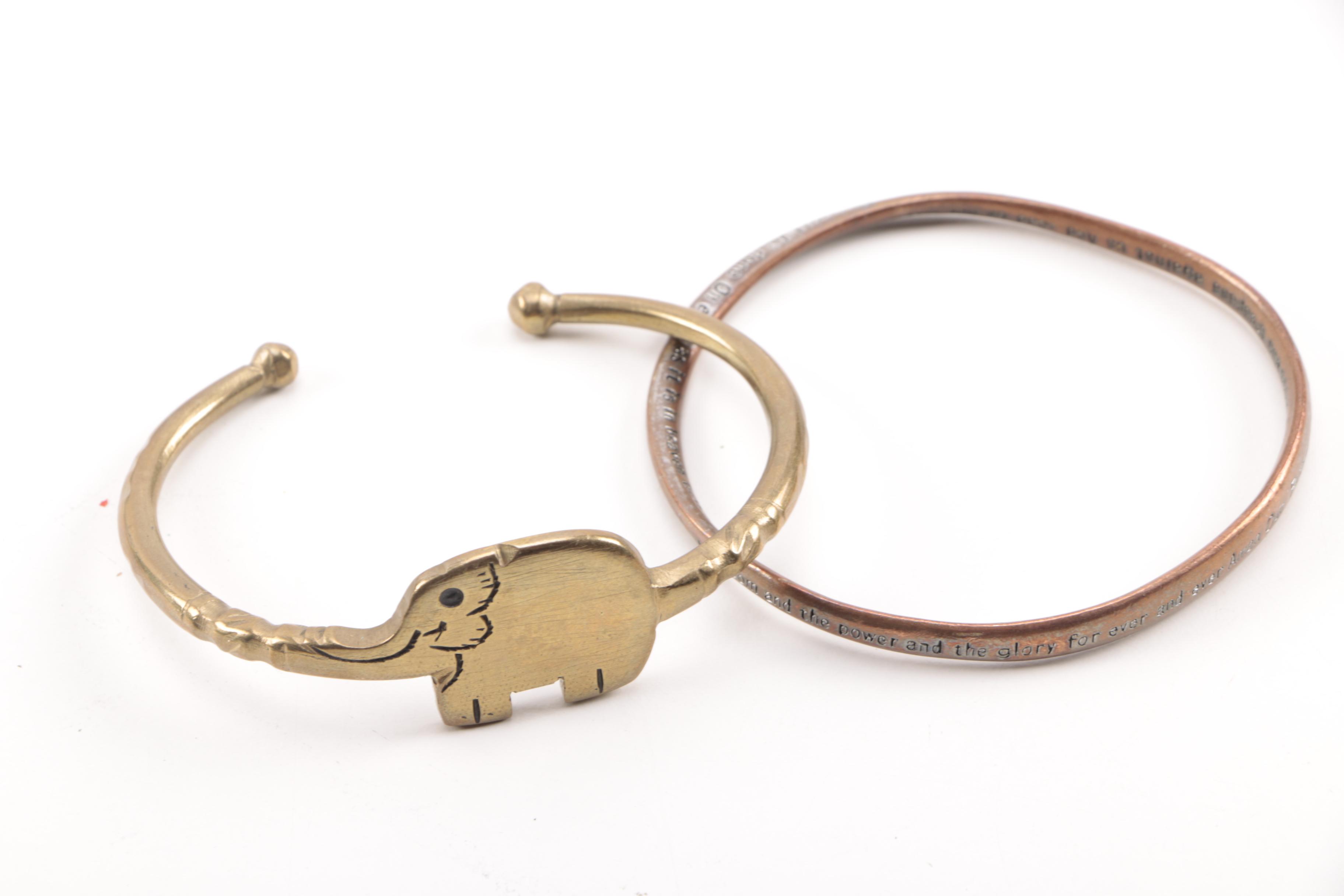 Assorted Copper and Gold Tone Jewelry