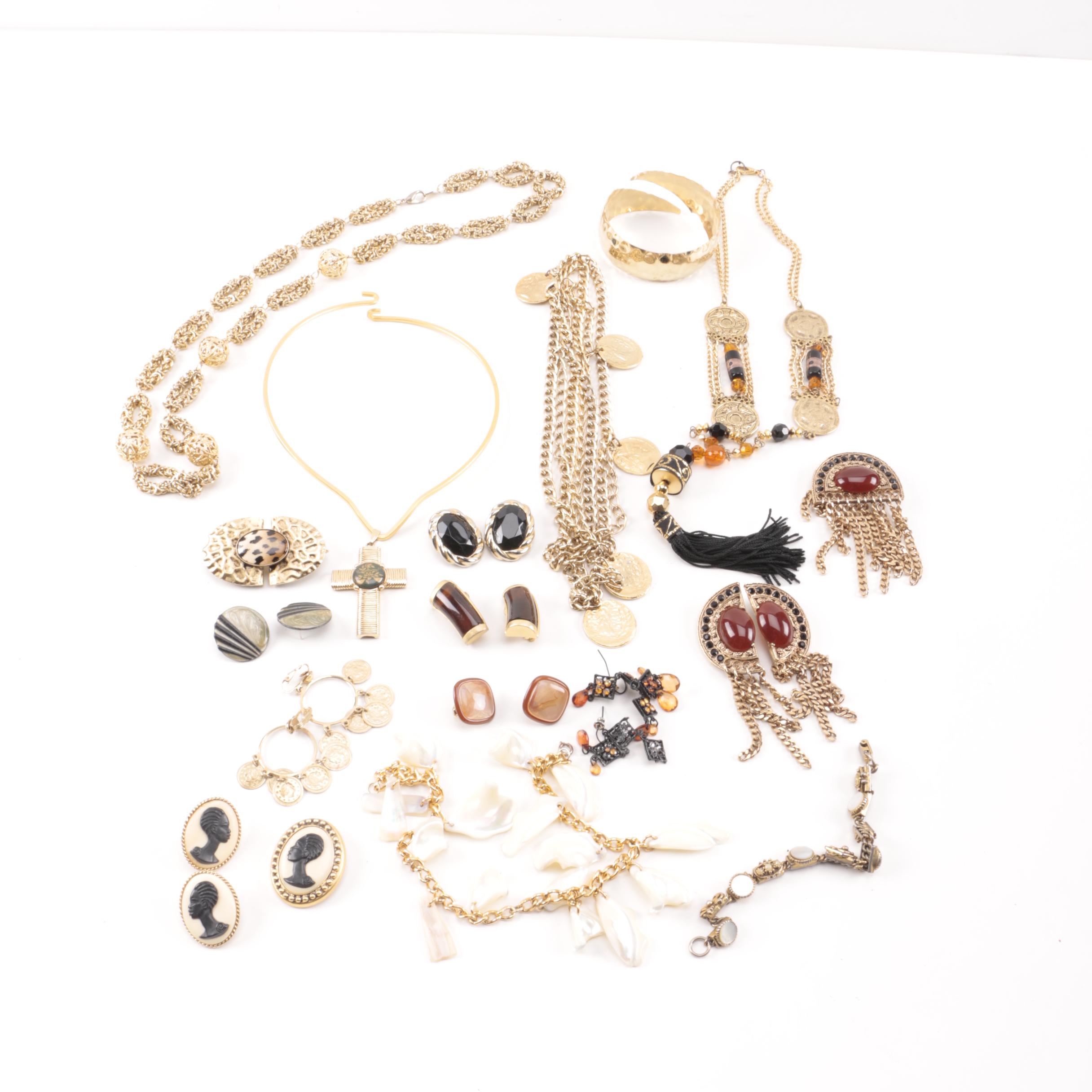 Assorted Gold Tone Jewelry Including Coreen Simpson
